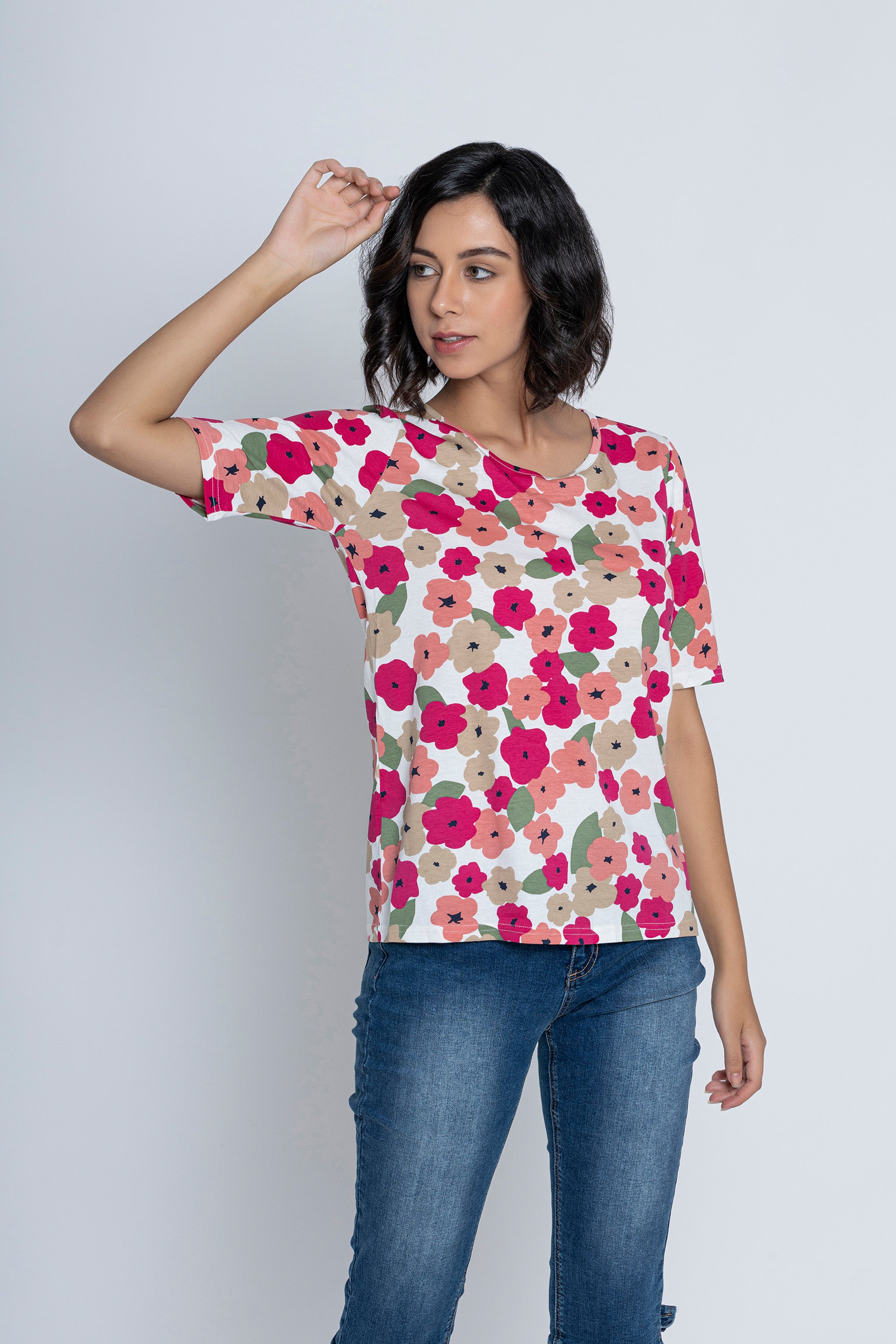 Floral Printed Short Sleeves T-Shirt