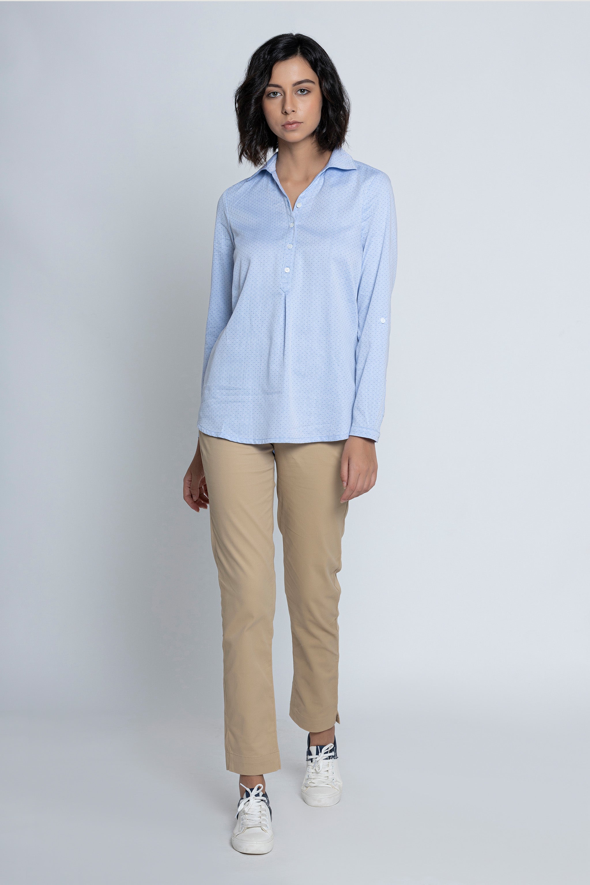 Blue Polka Dots Shirts for Women