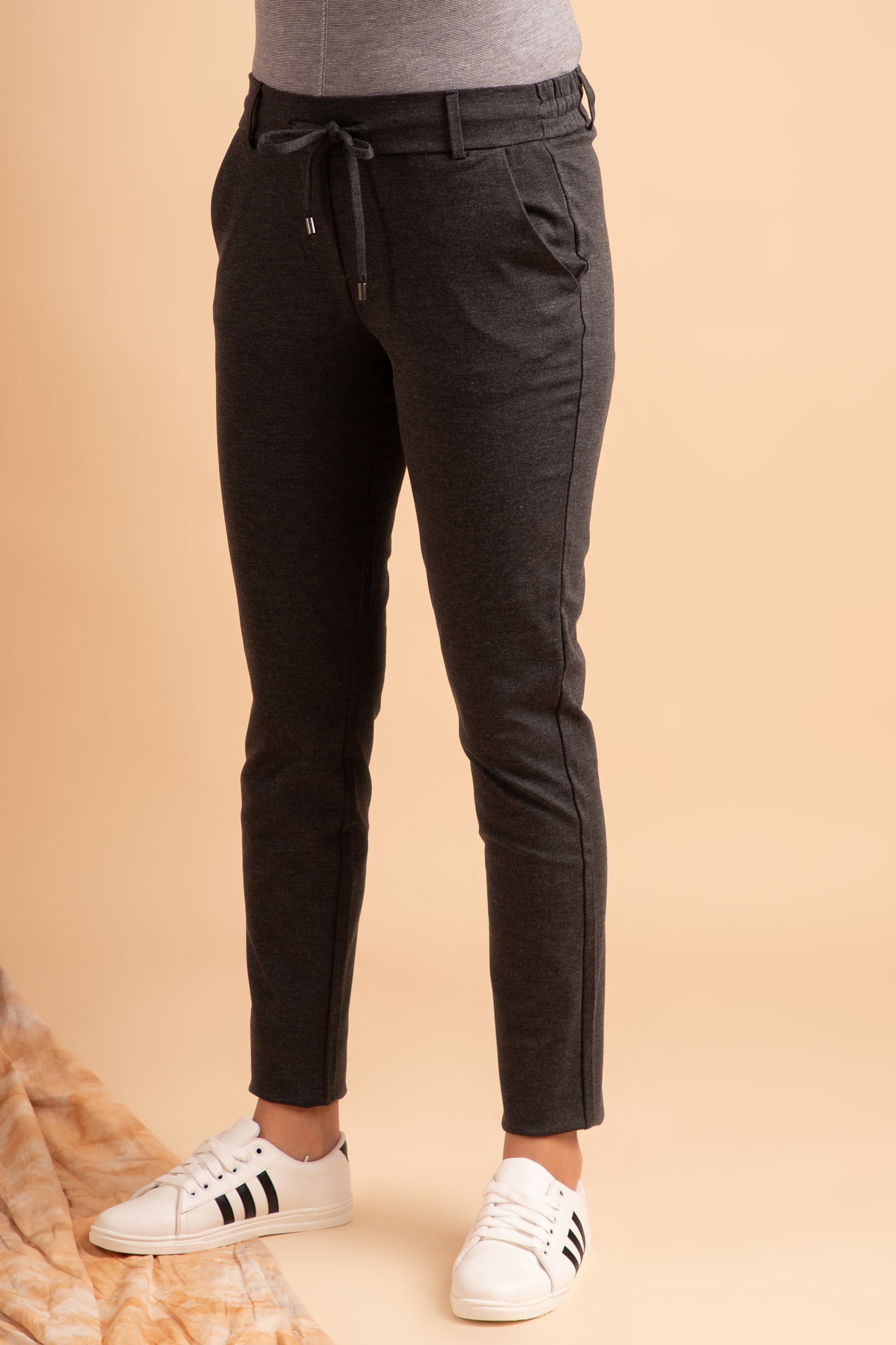 Grey melange Casual Bottoms