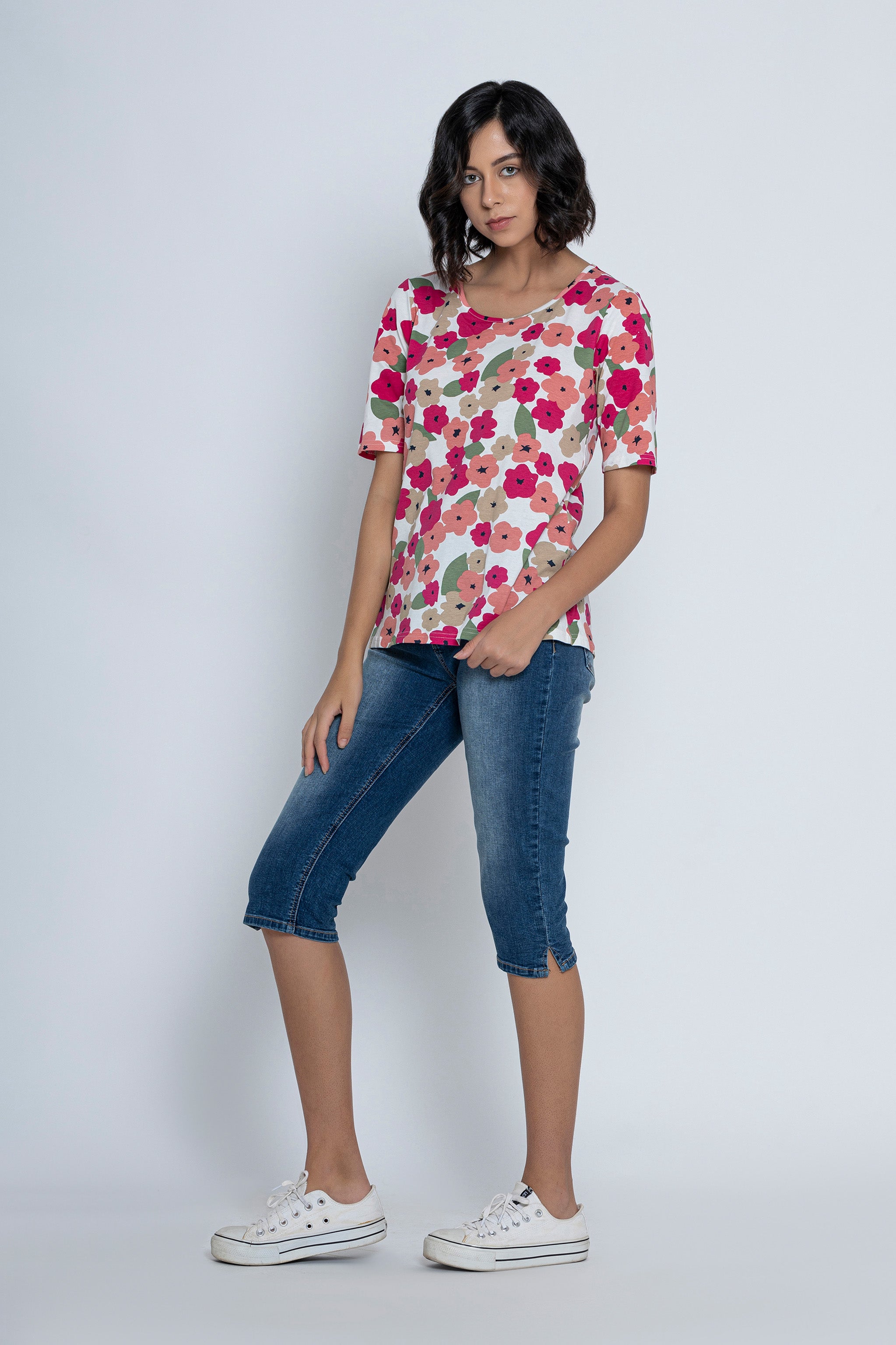 Floral Printed Short Sleeves T-Shirt