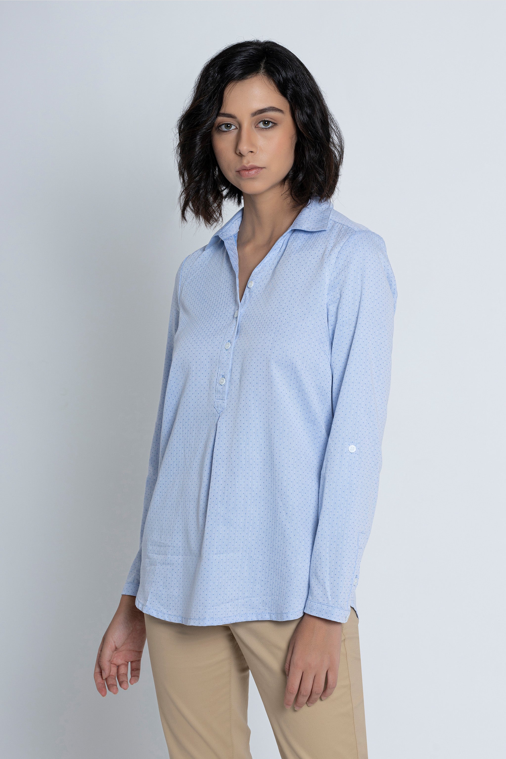 Blue Polka Dots Shirts for Women