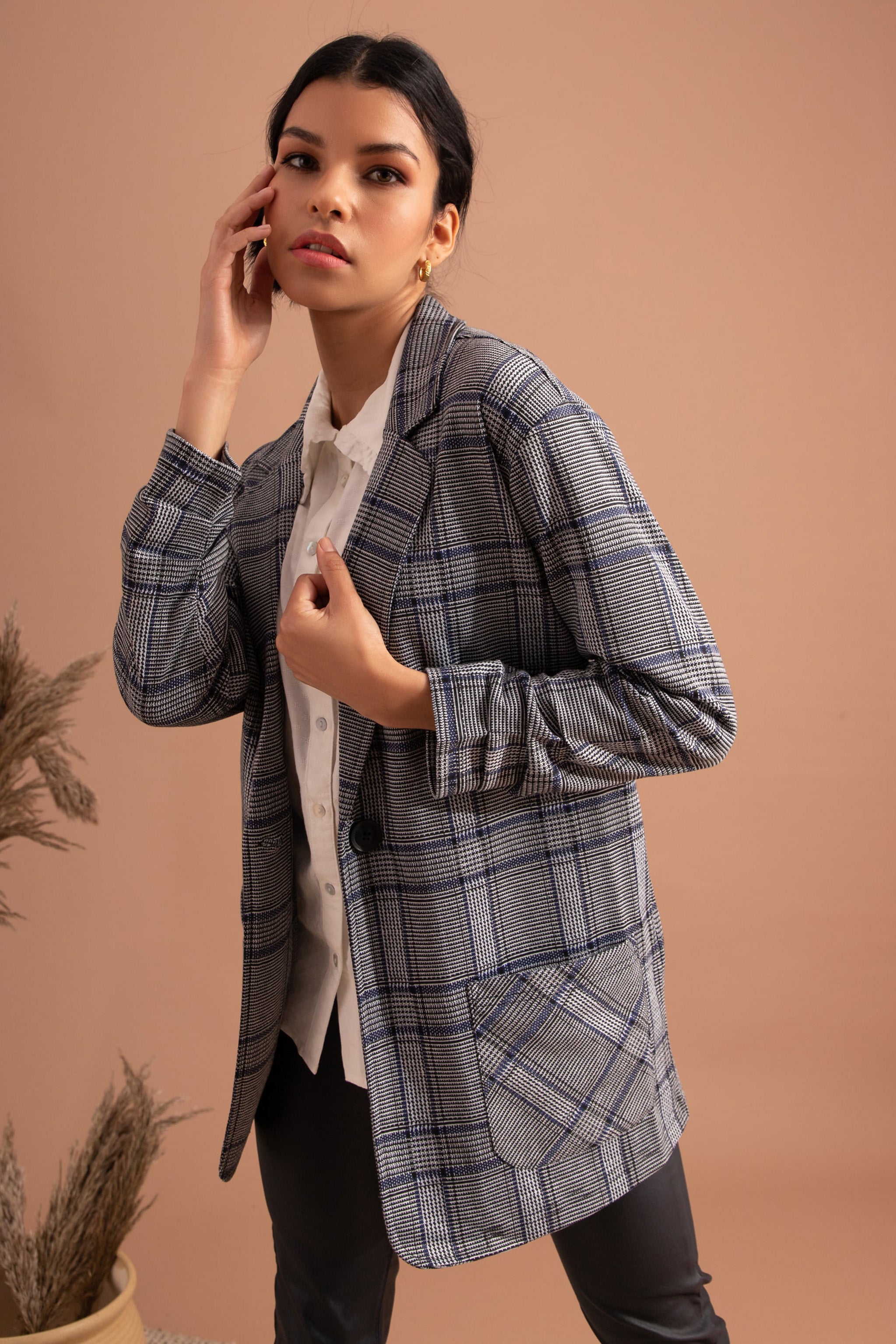Black mix Blazer Jacket