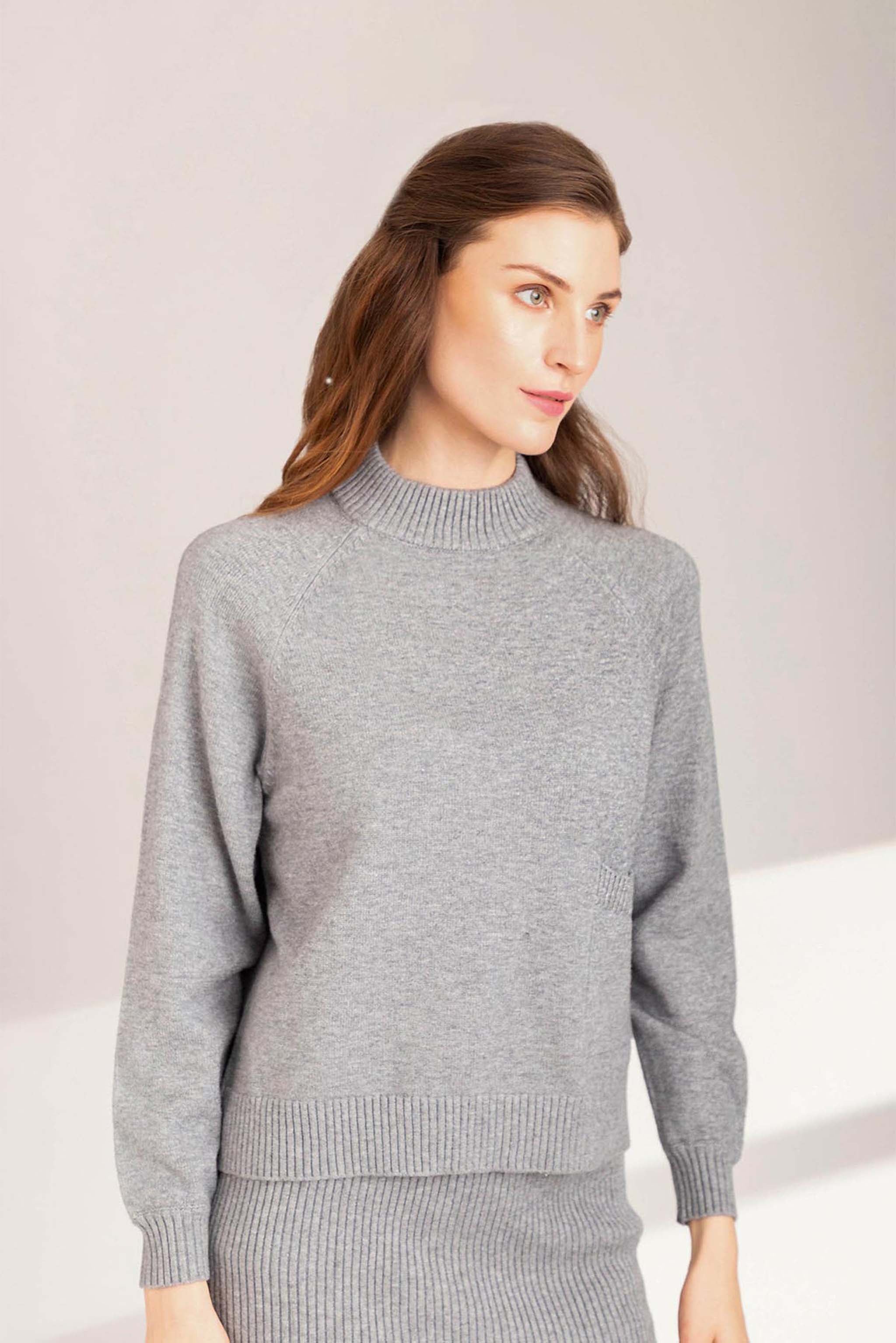 Light grey melange Pullover Light
