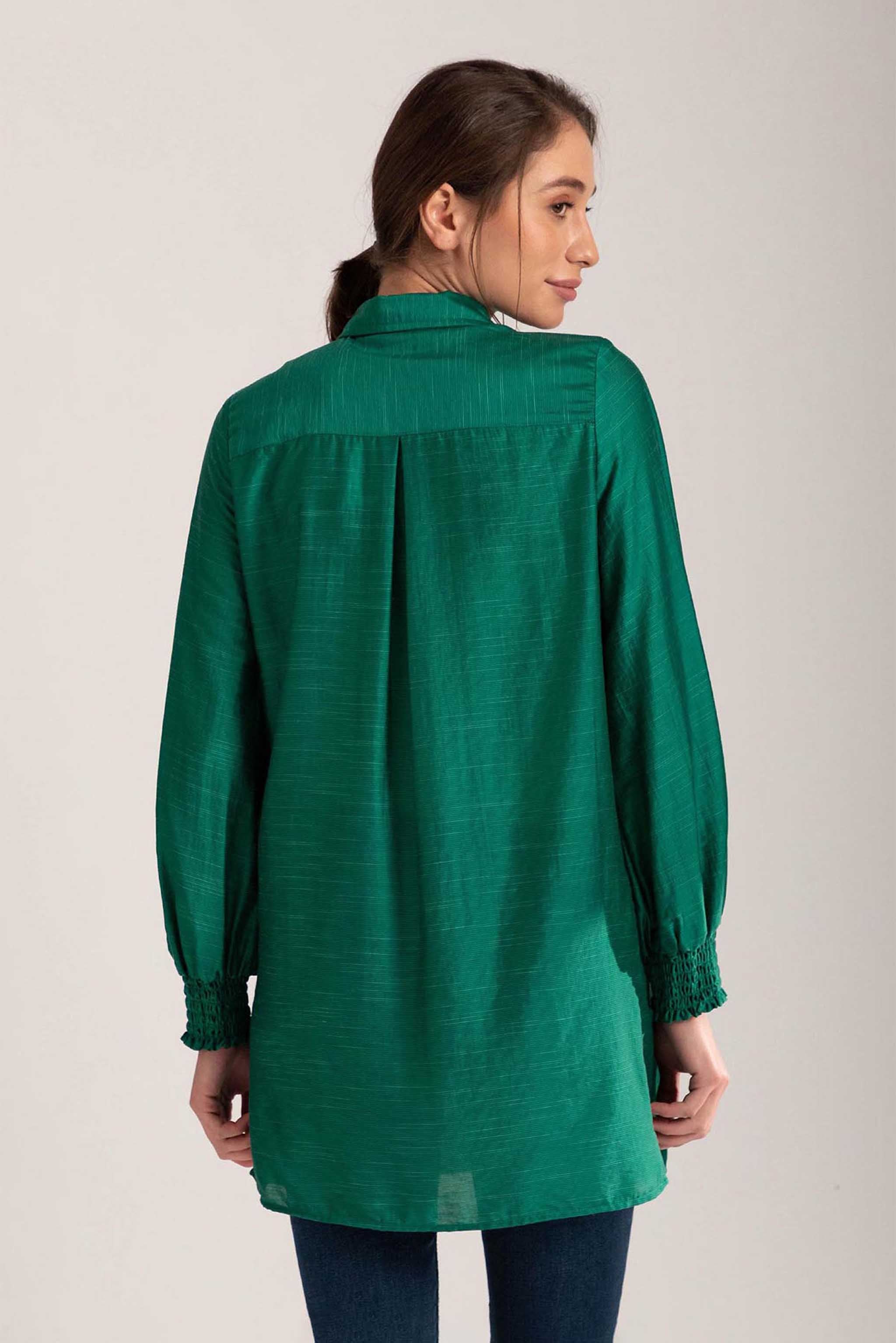 Verdant Green Collared Blouse