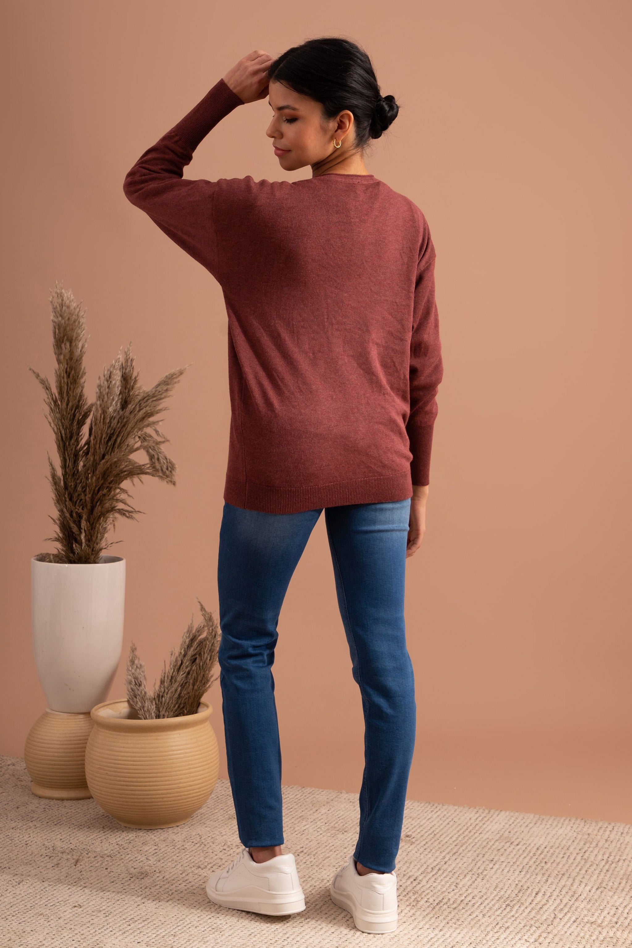 Apple Butter Melange Buttoned Cardigan
