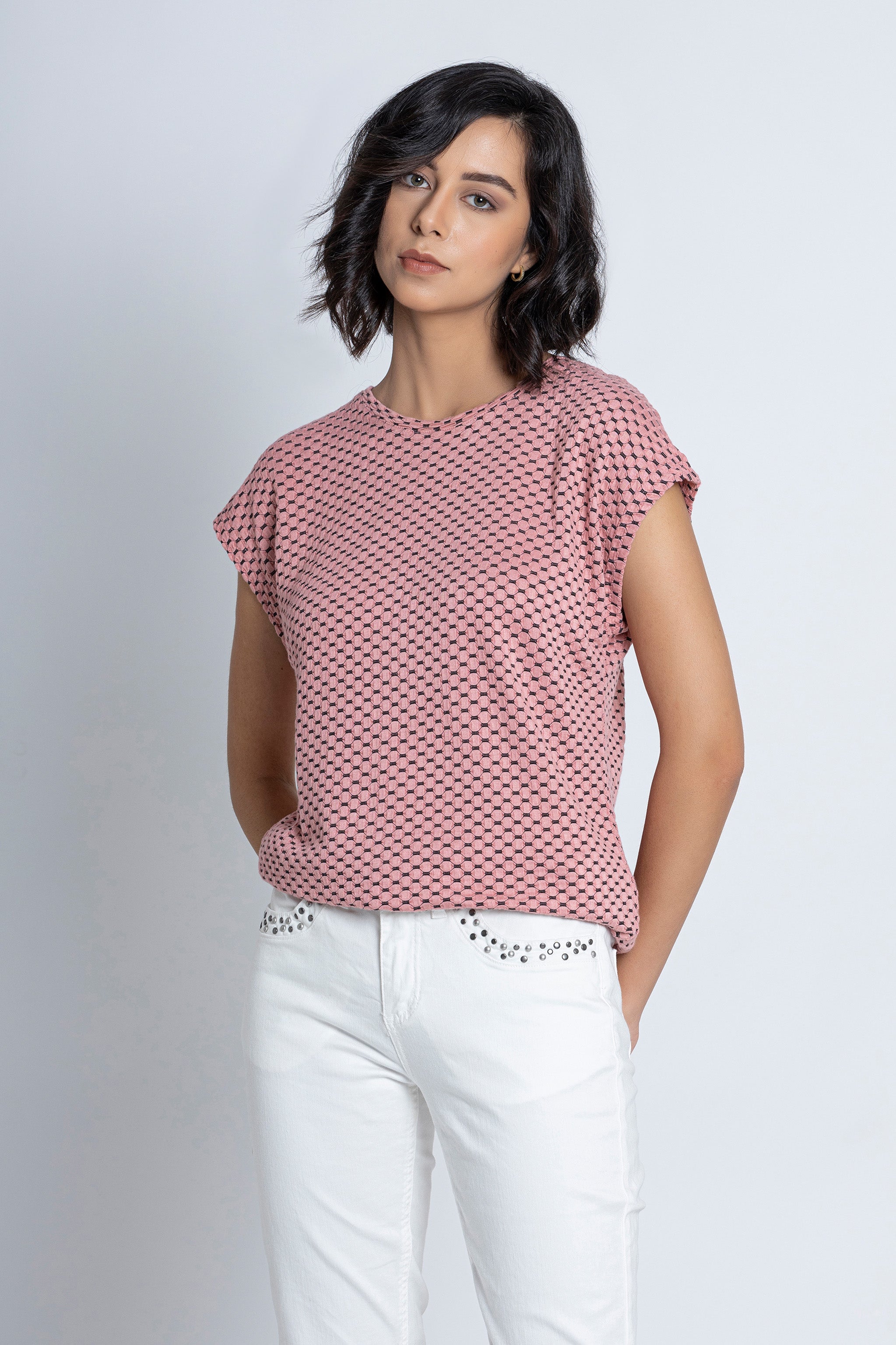 White Denim Capri