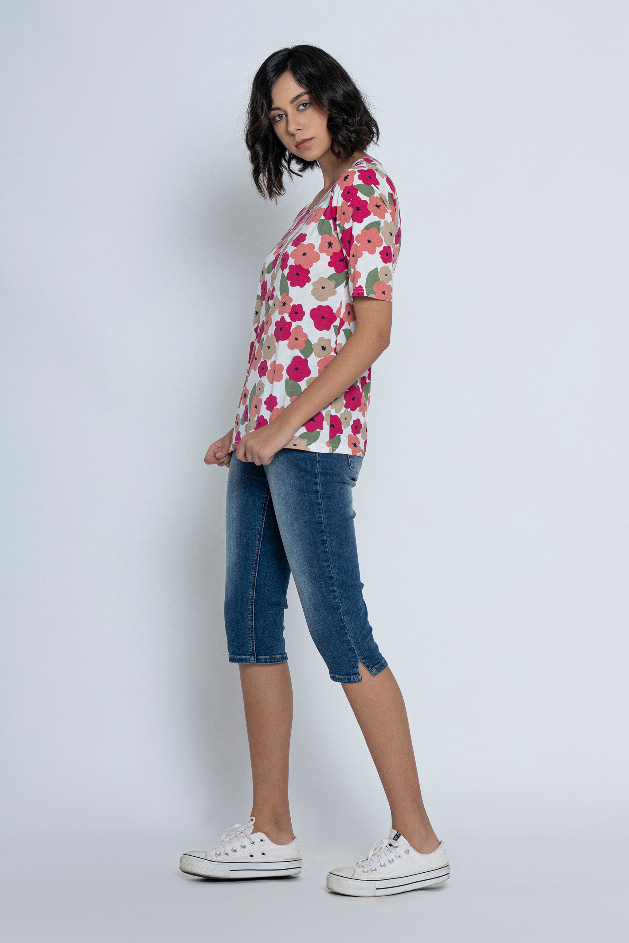 Floral Printed Short Sleeves T-Shirt
