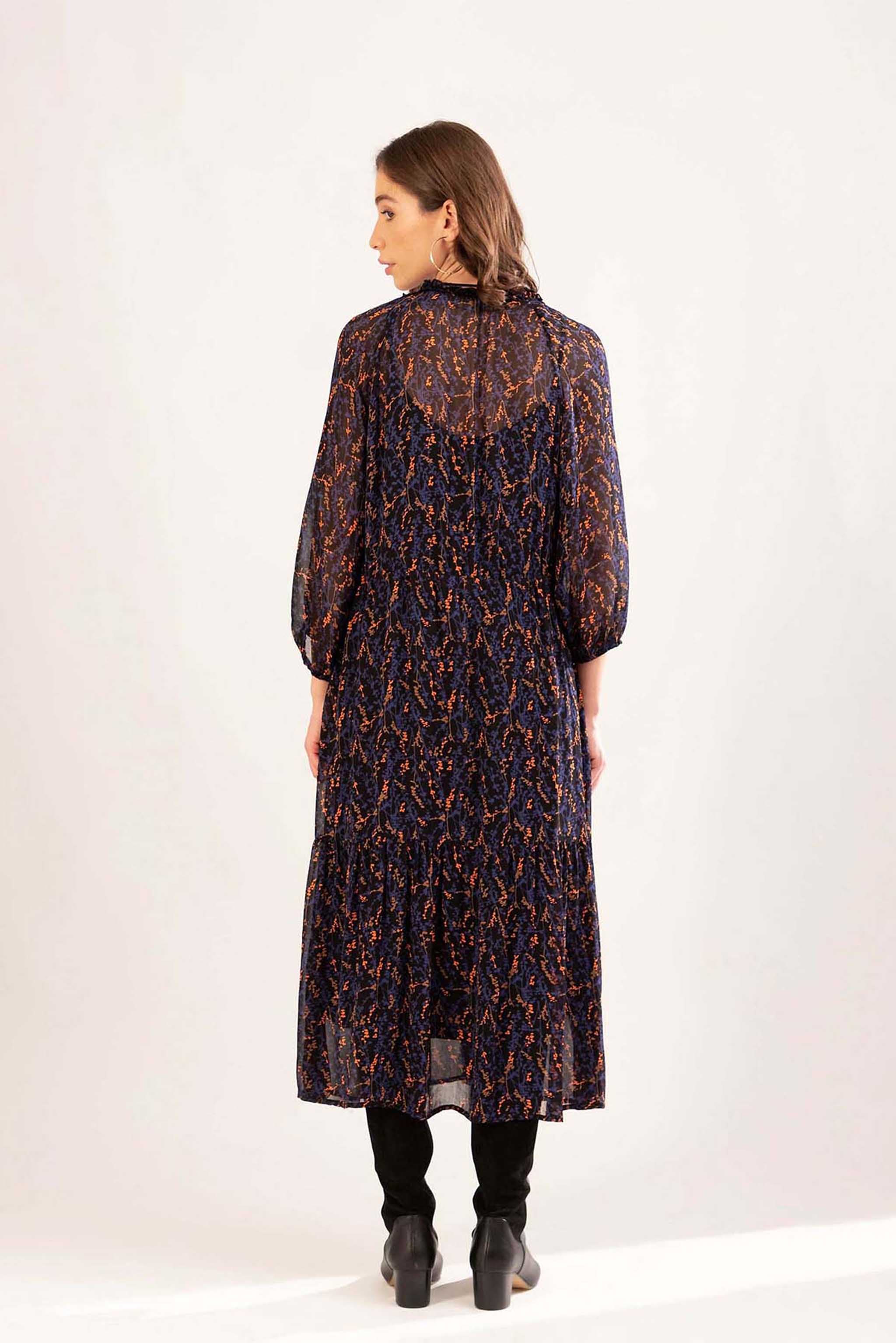 Black Printed Long Dress
