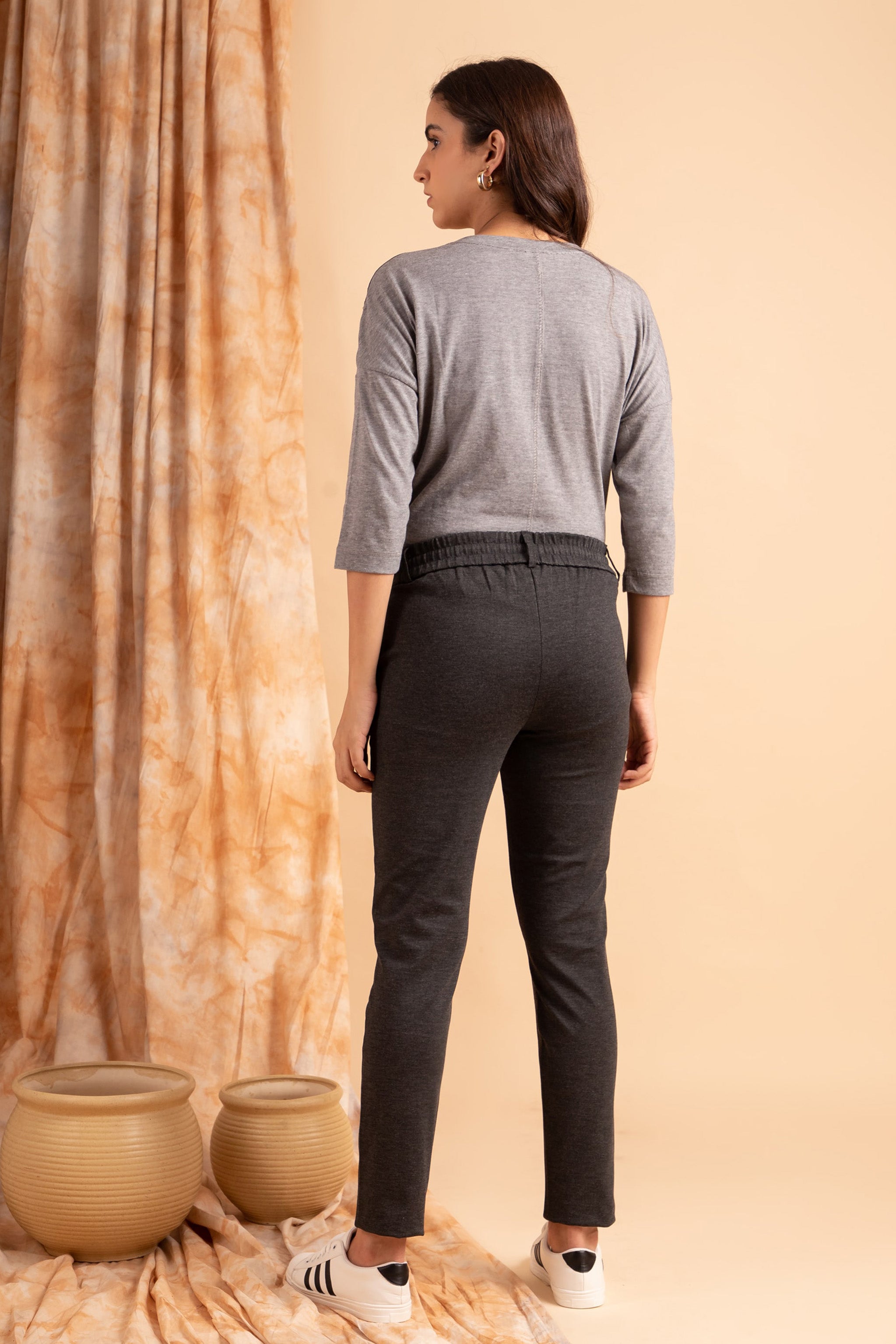 Grey melange Casual Bottoms