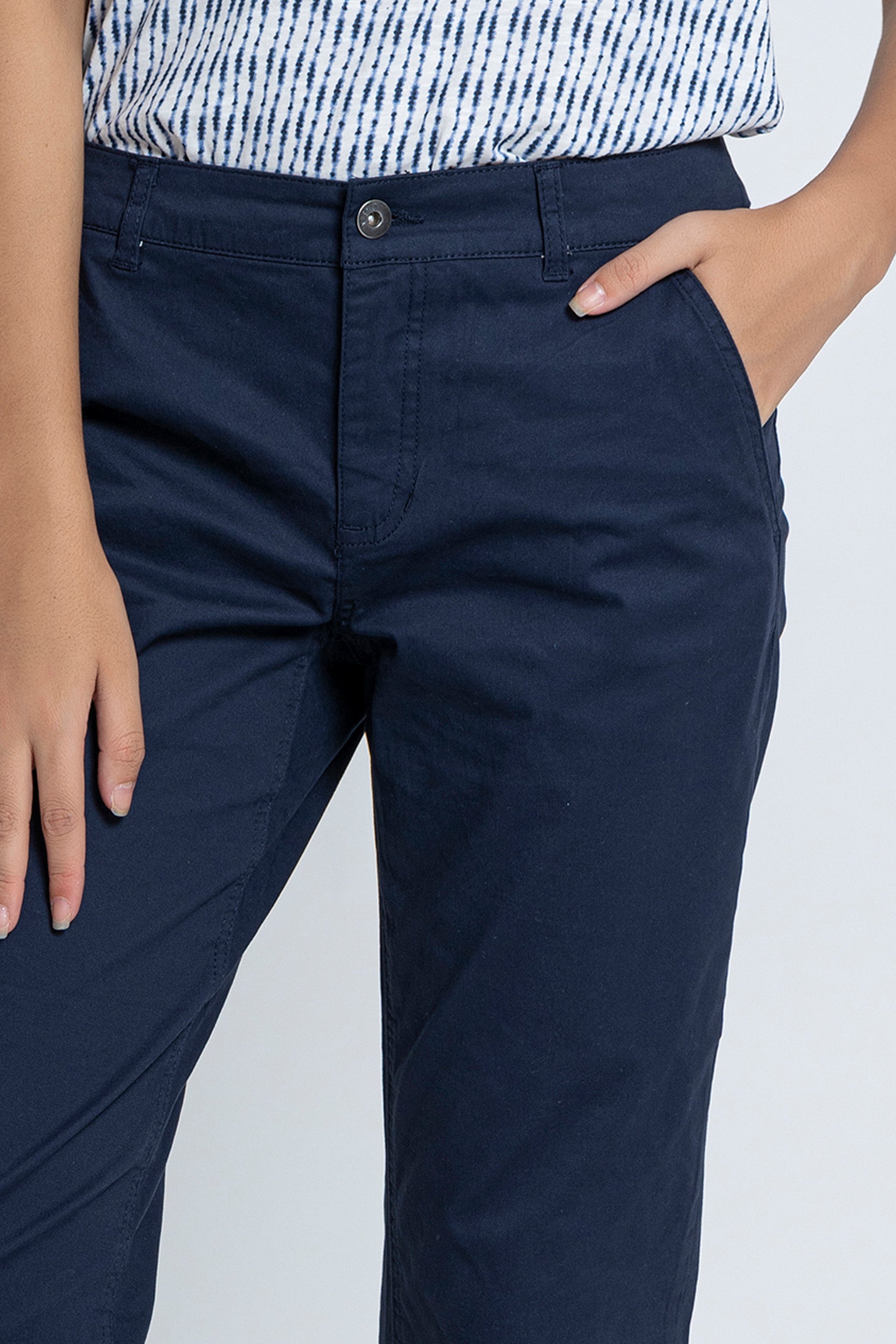 Blue Chino Capri