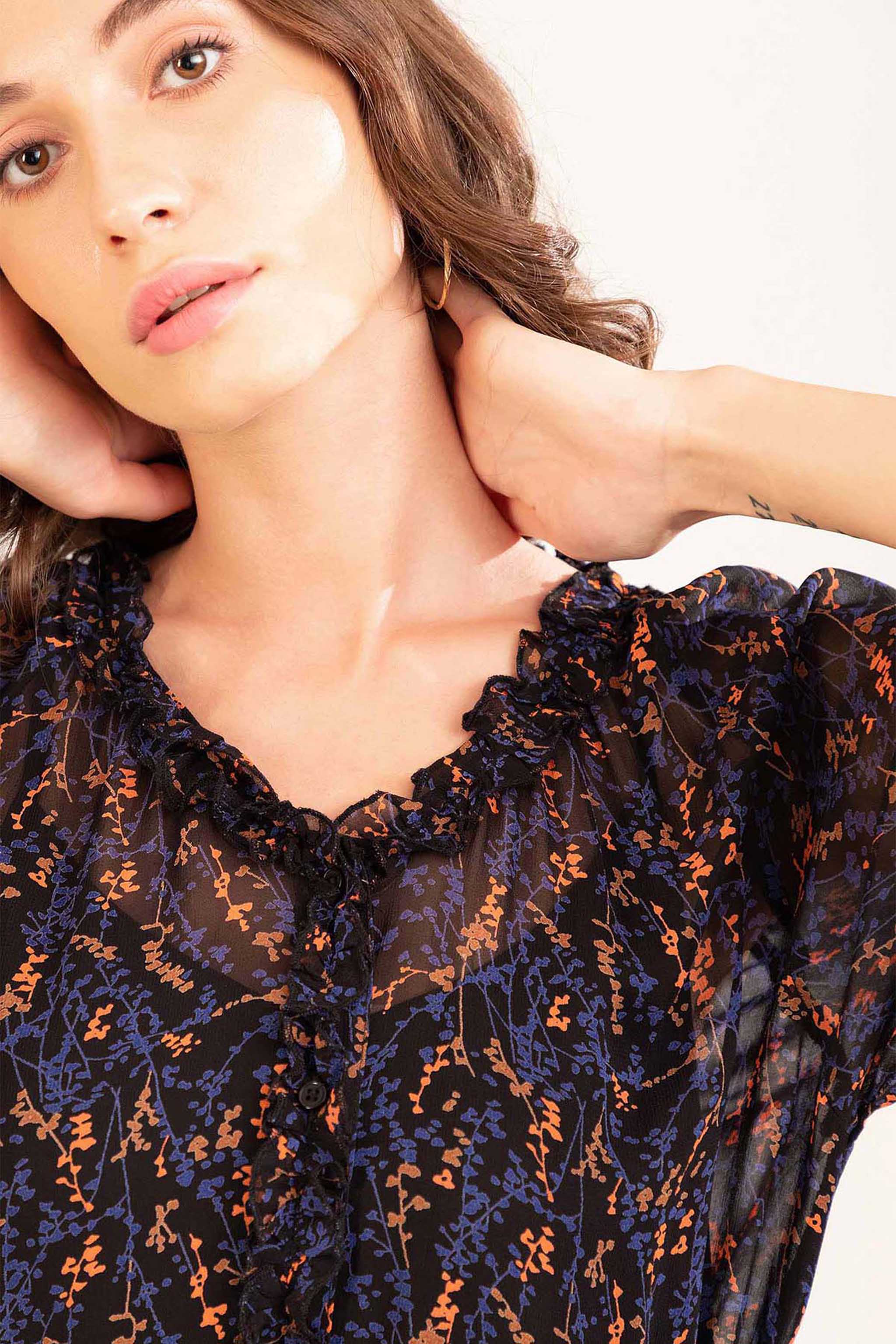 Black Printed Long Dress