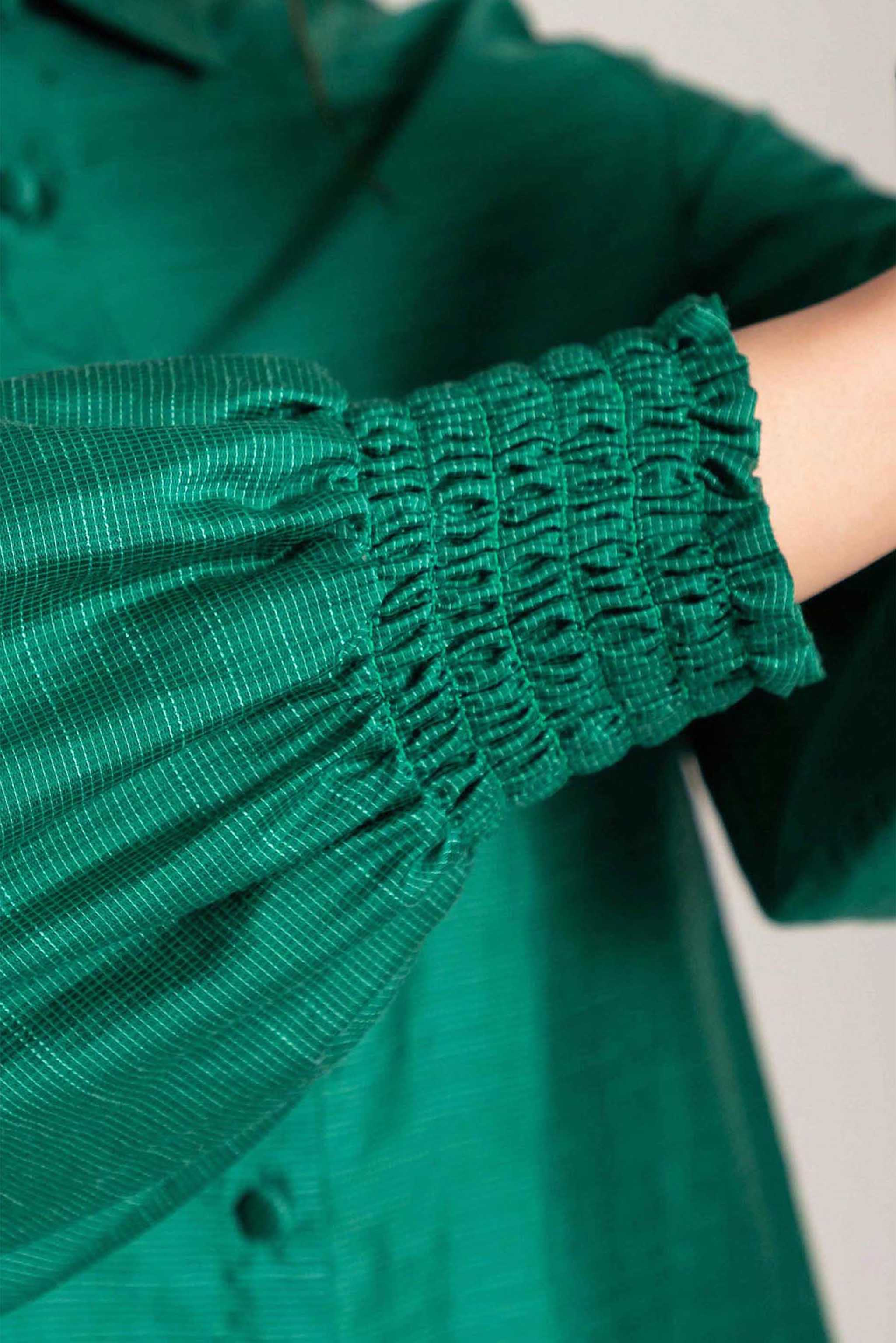 Verdant Green Collared Blouse