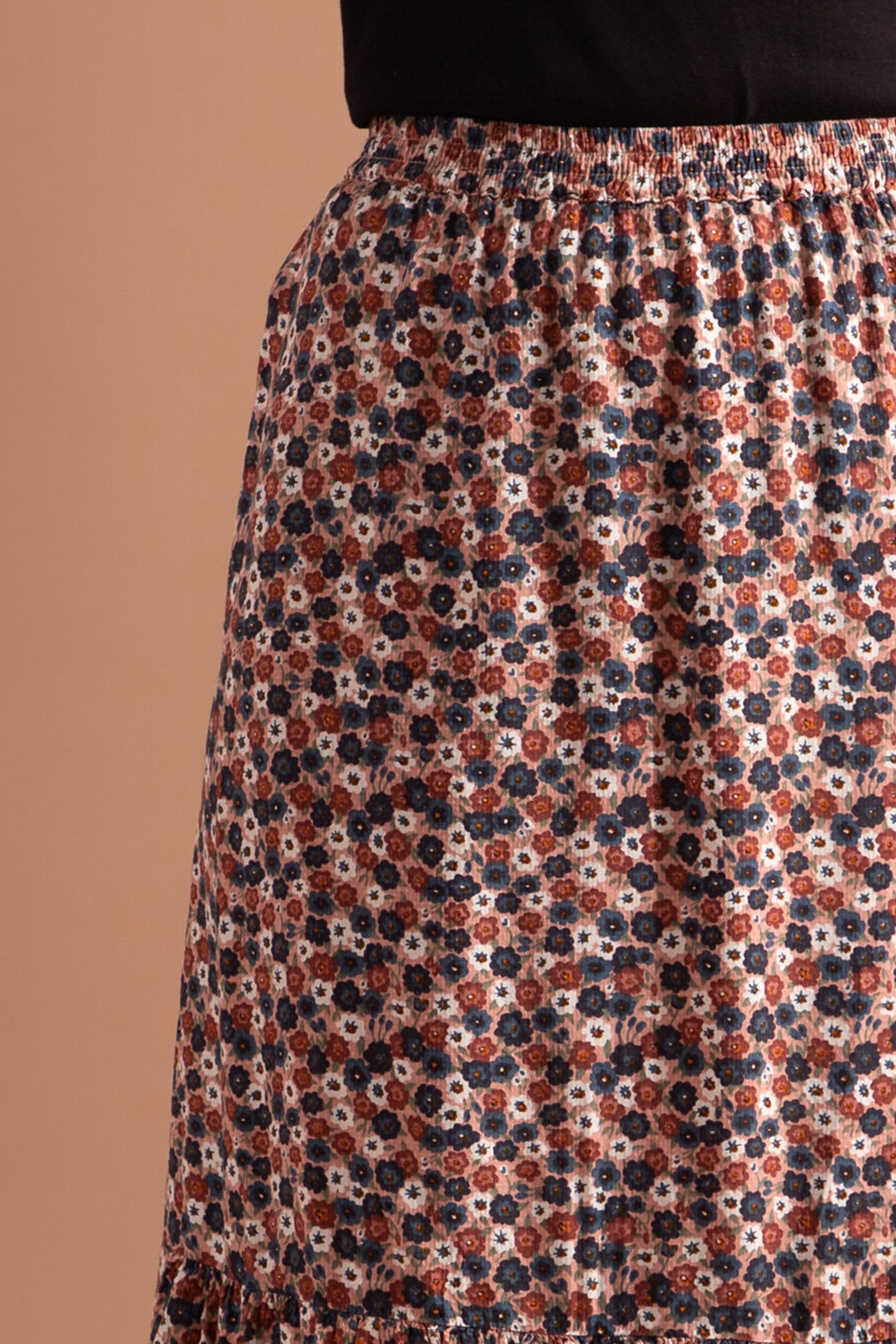 Pale Mauve Mix Frills Skirt