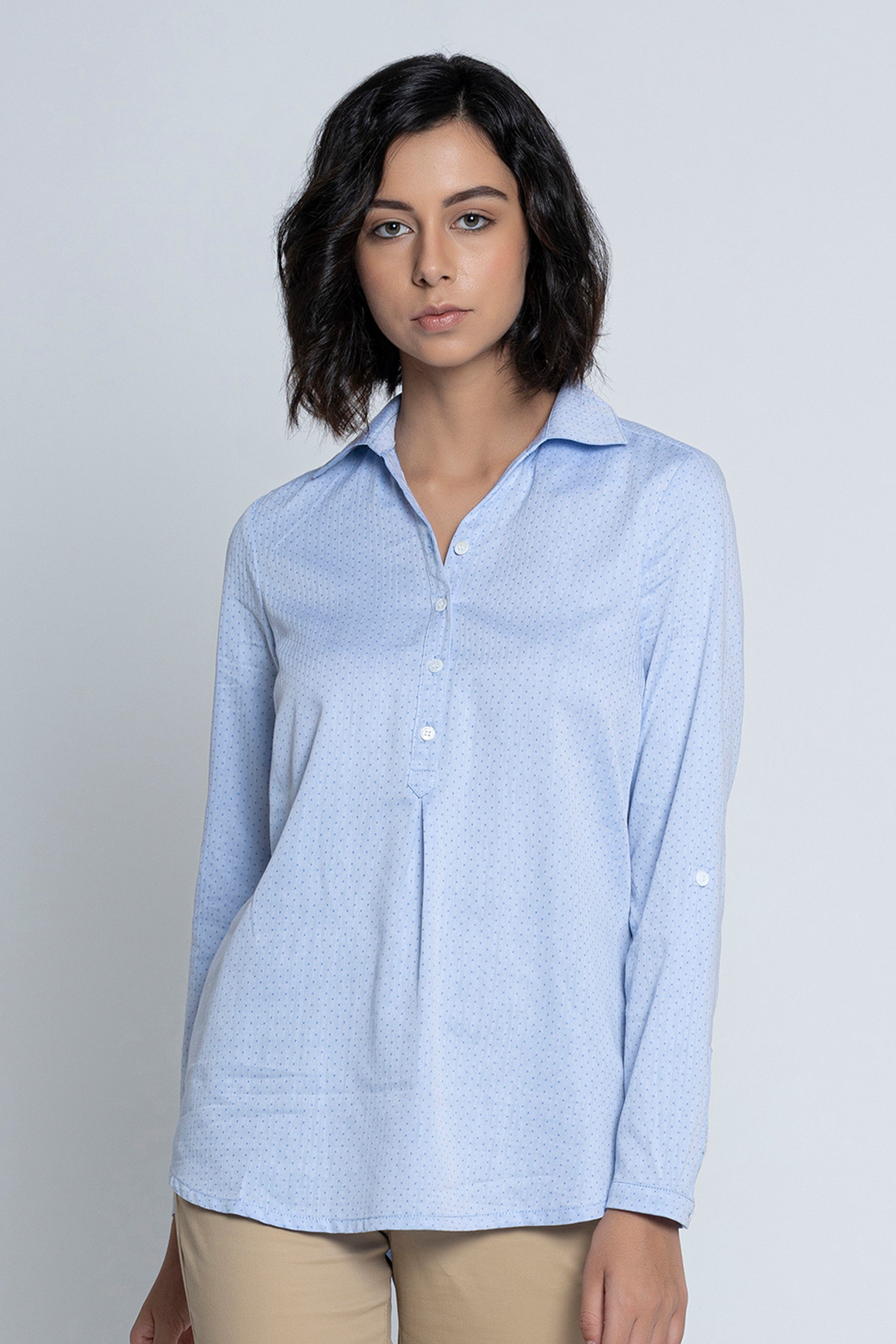 Blue Polka Dots Shirts for Women