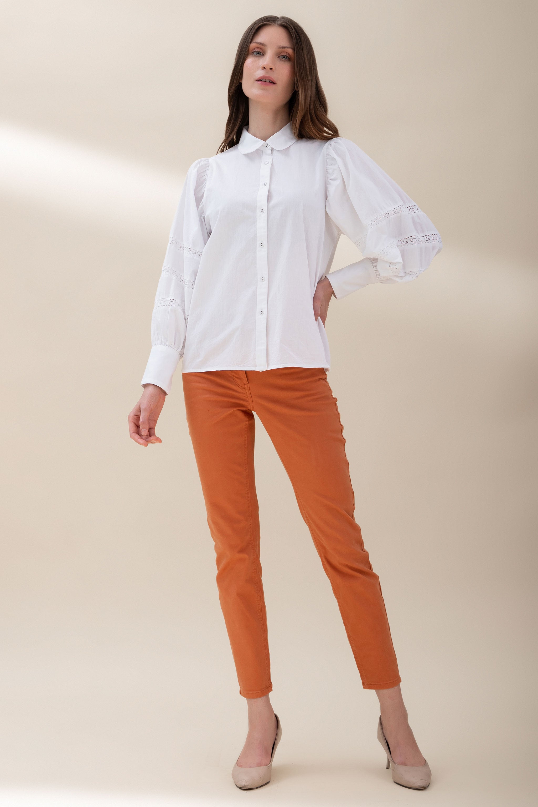 White Puff Sleeves Shirt