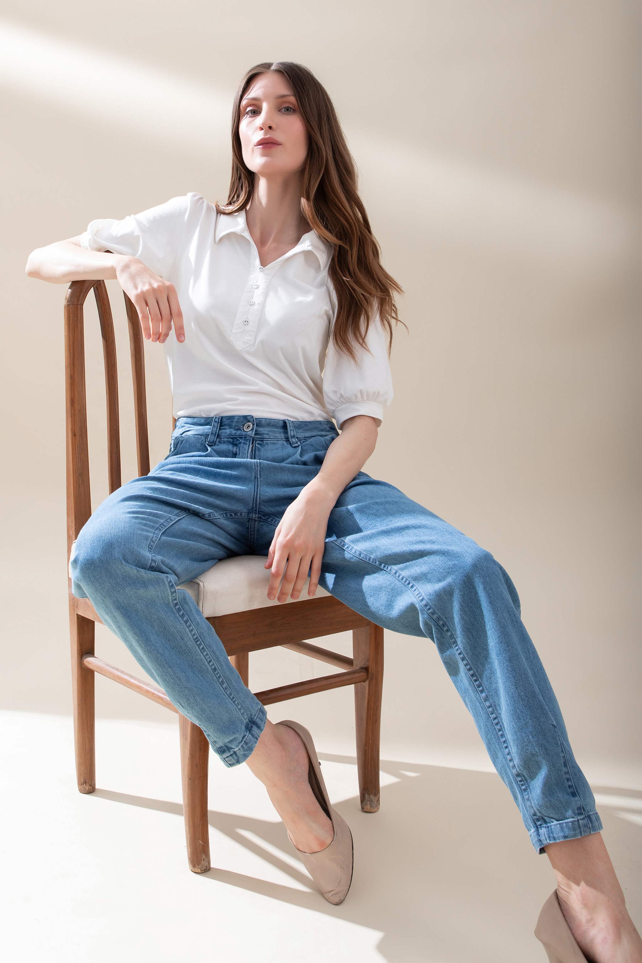 Lt. Denim Blue Pants 7/8