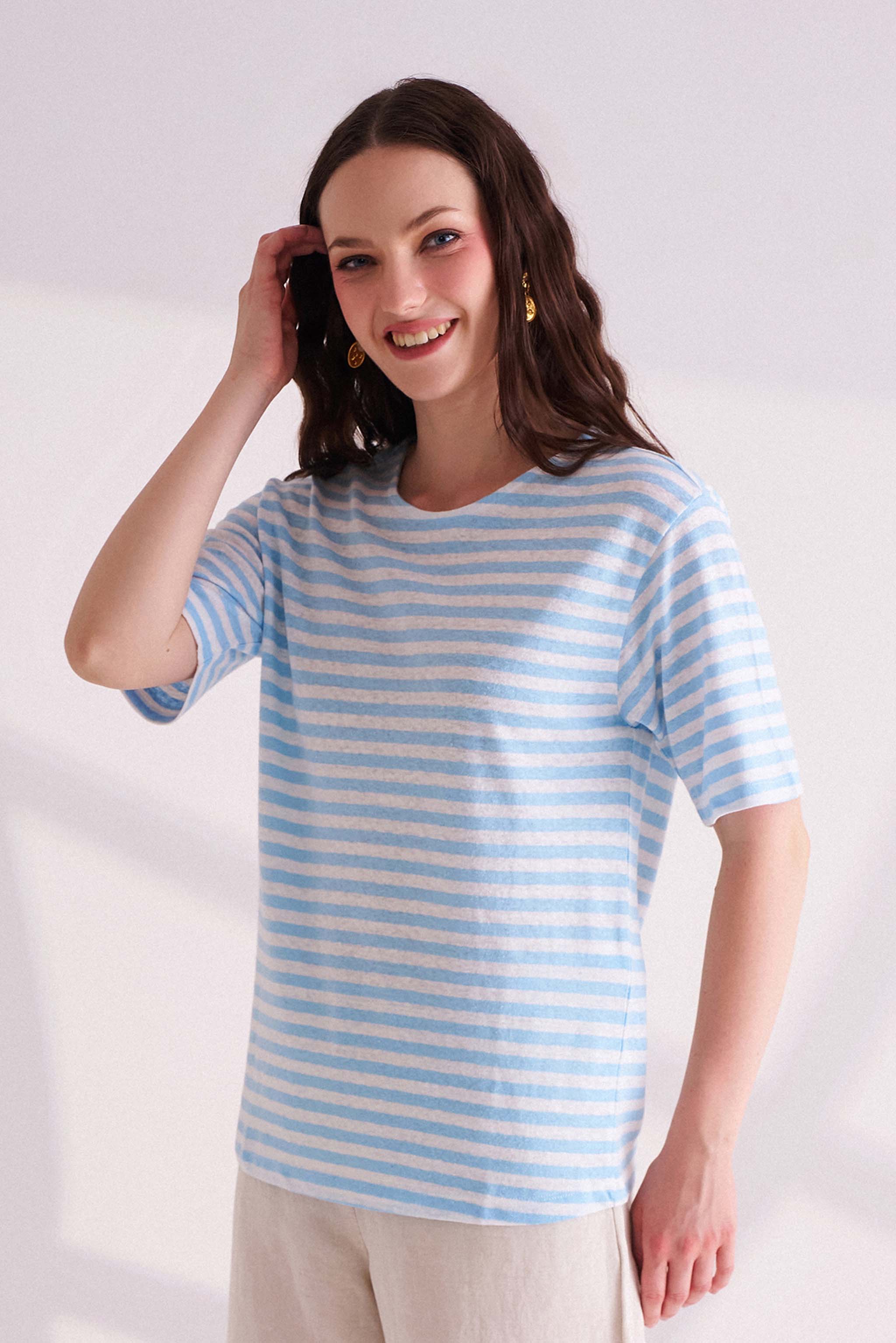 Blue & White Striped T-Shirt