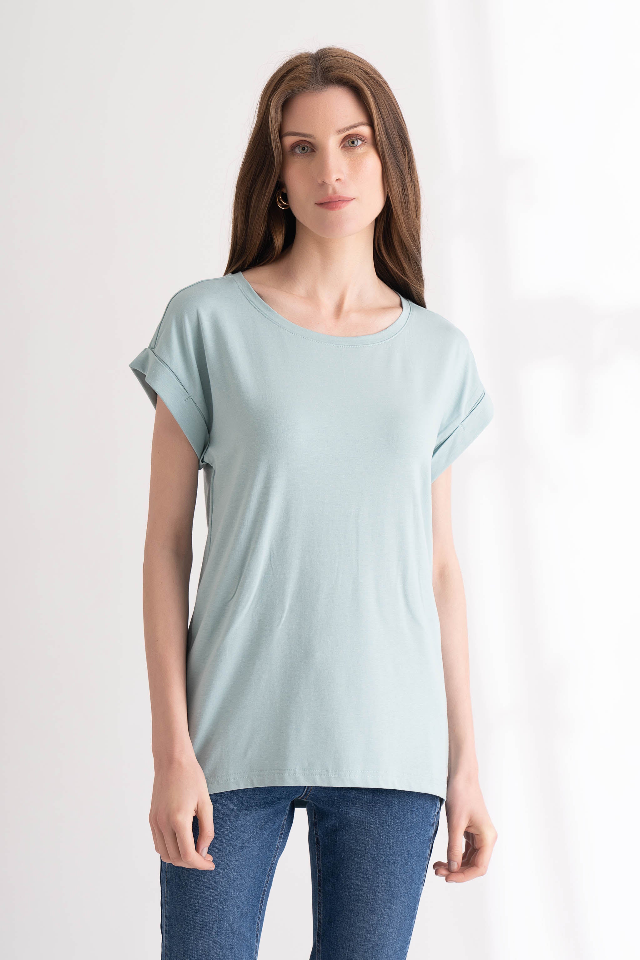 Sea Green T-shirt with cap sleeve