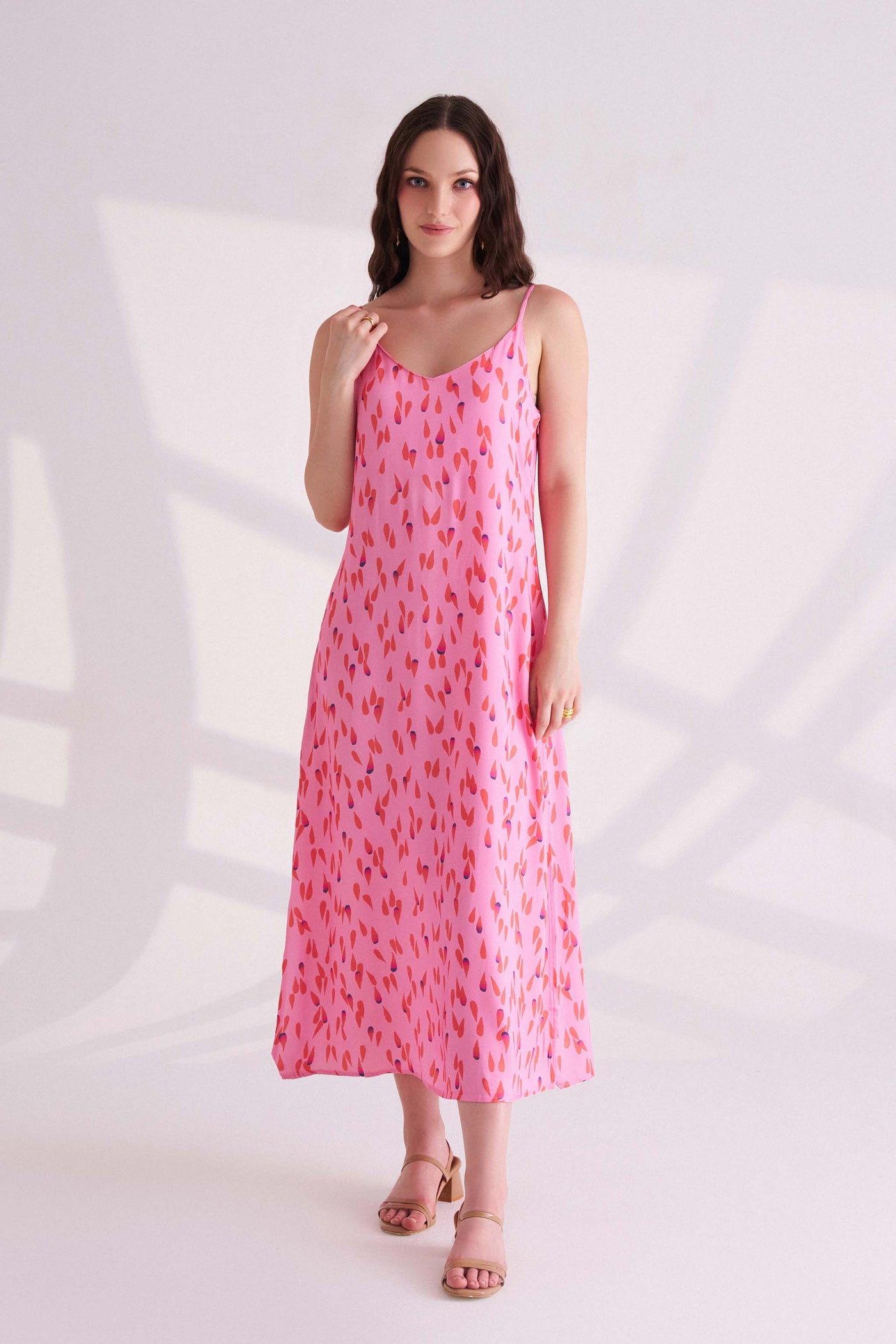 Light Pink Printed Slip Dress