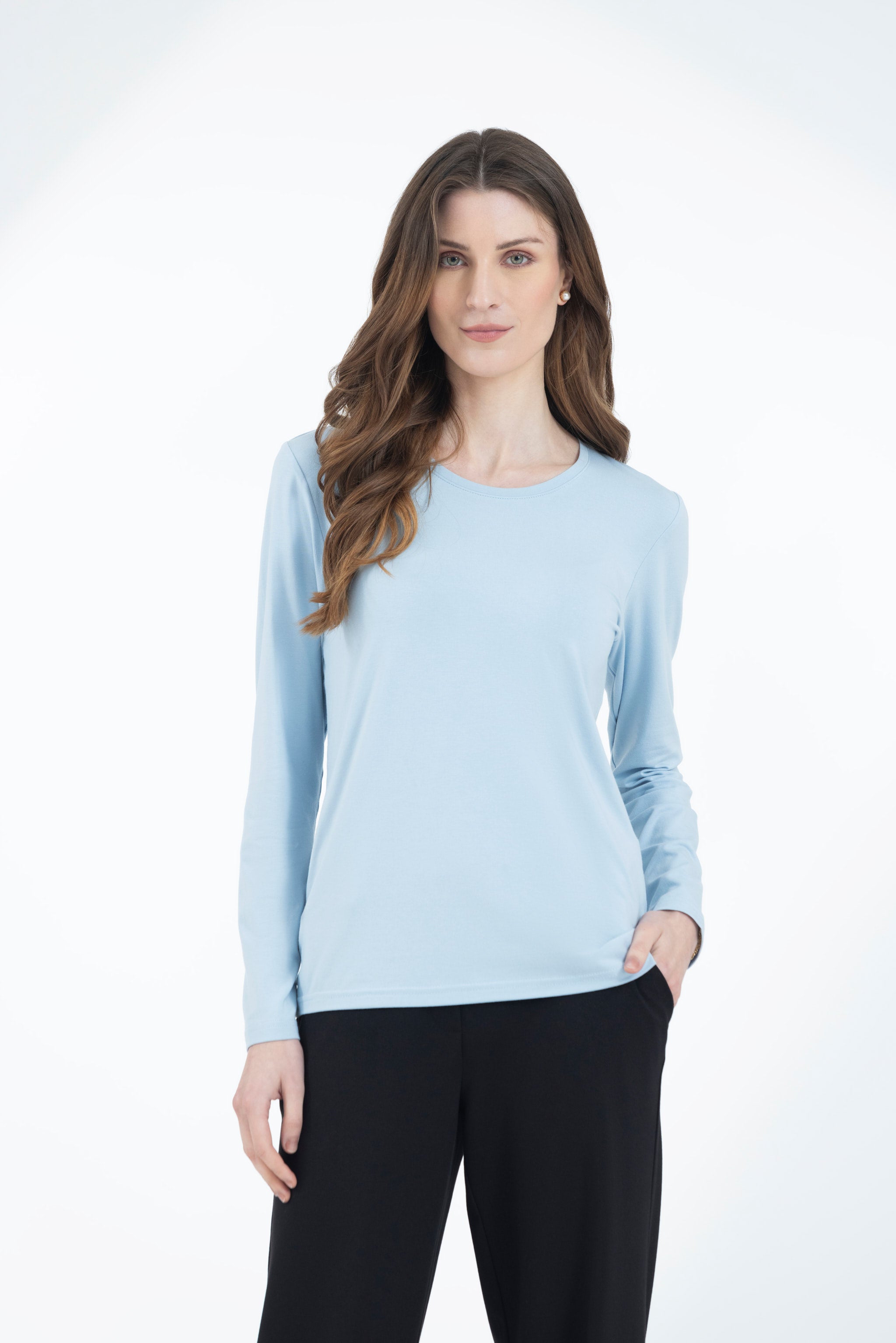 Chambray Blue Long Sleeves T-shirt