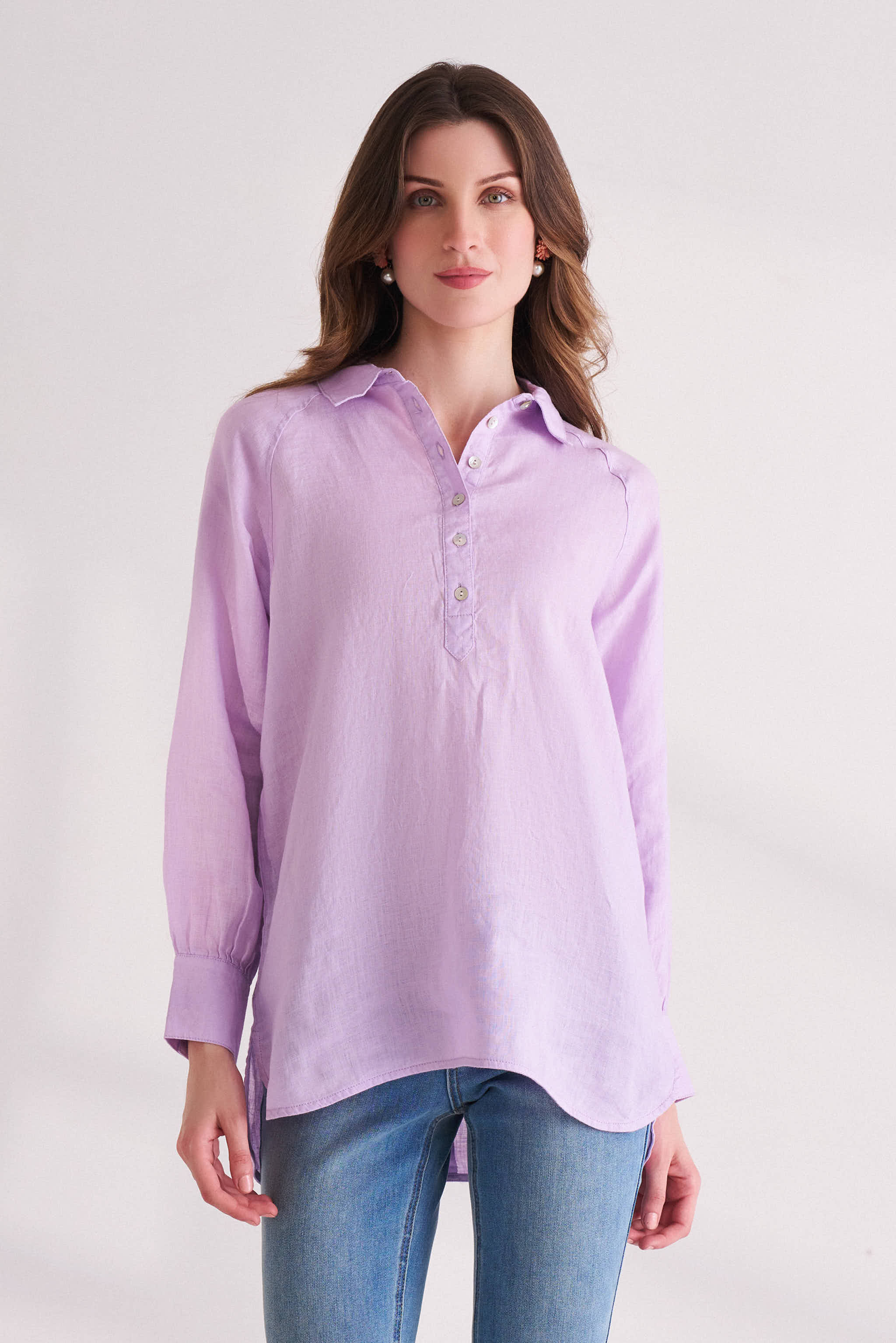 Orchid Bloom Linen Shirt