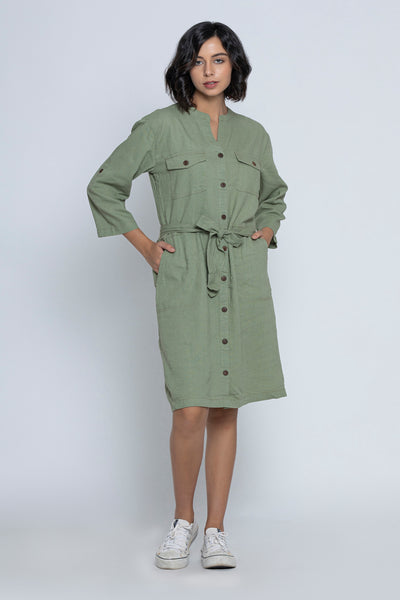 Olive Green Safari Dress