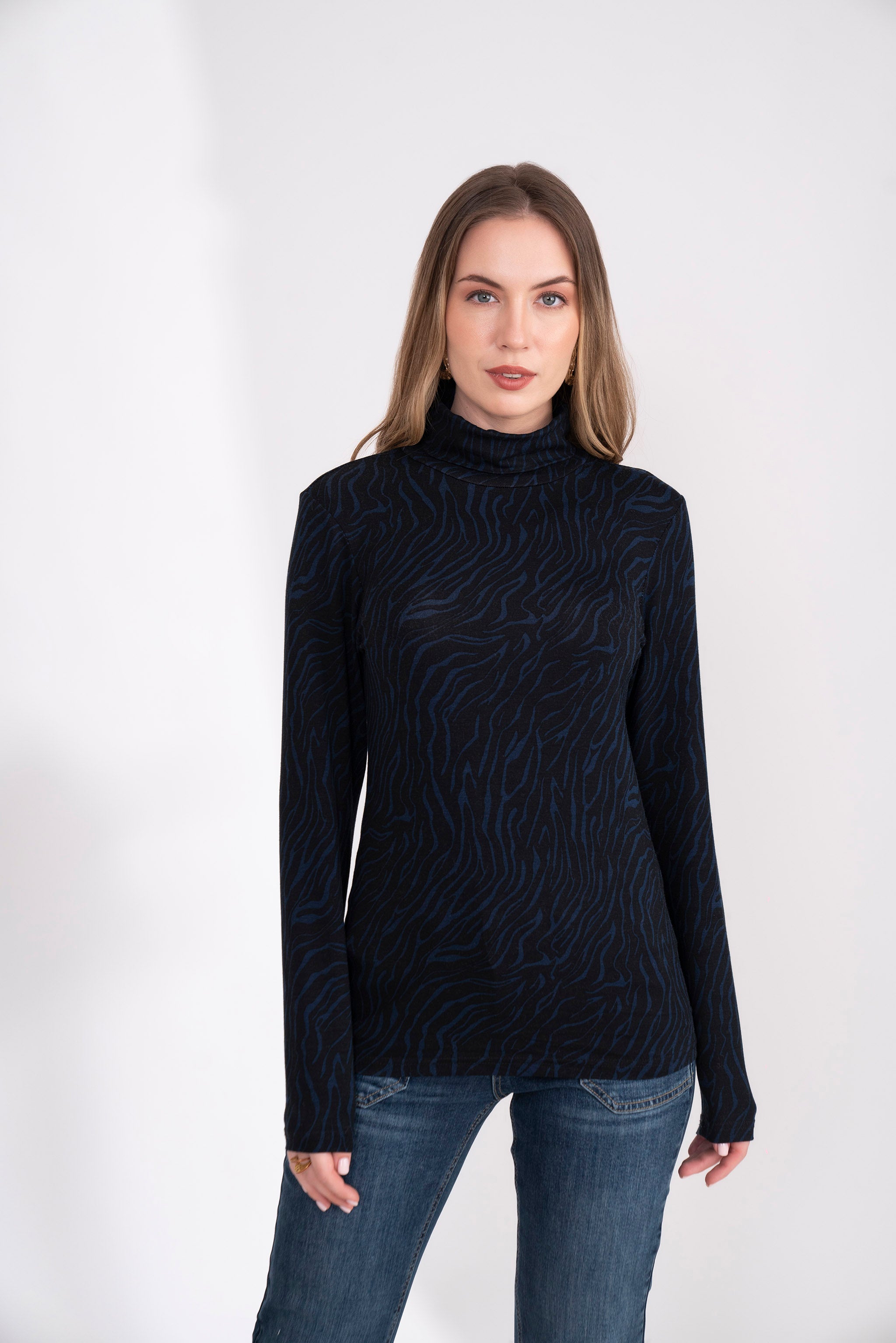 Navy Turtleneck T-shirt