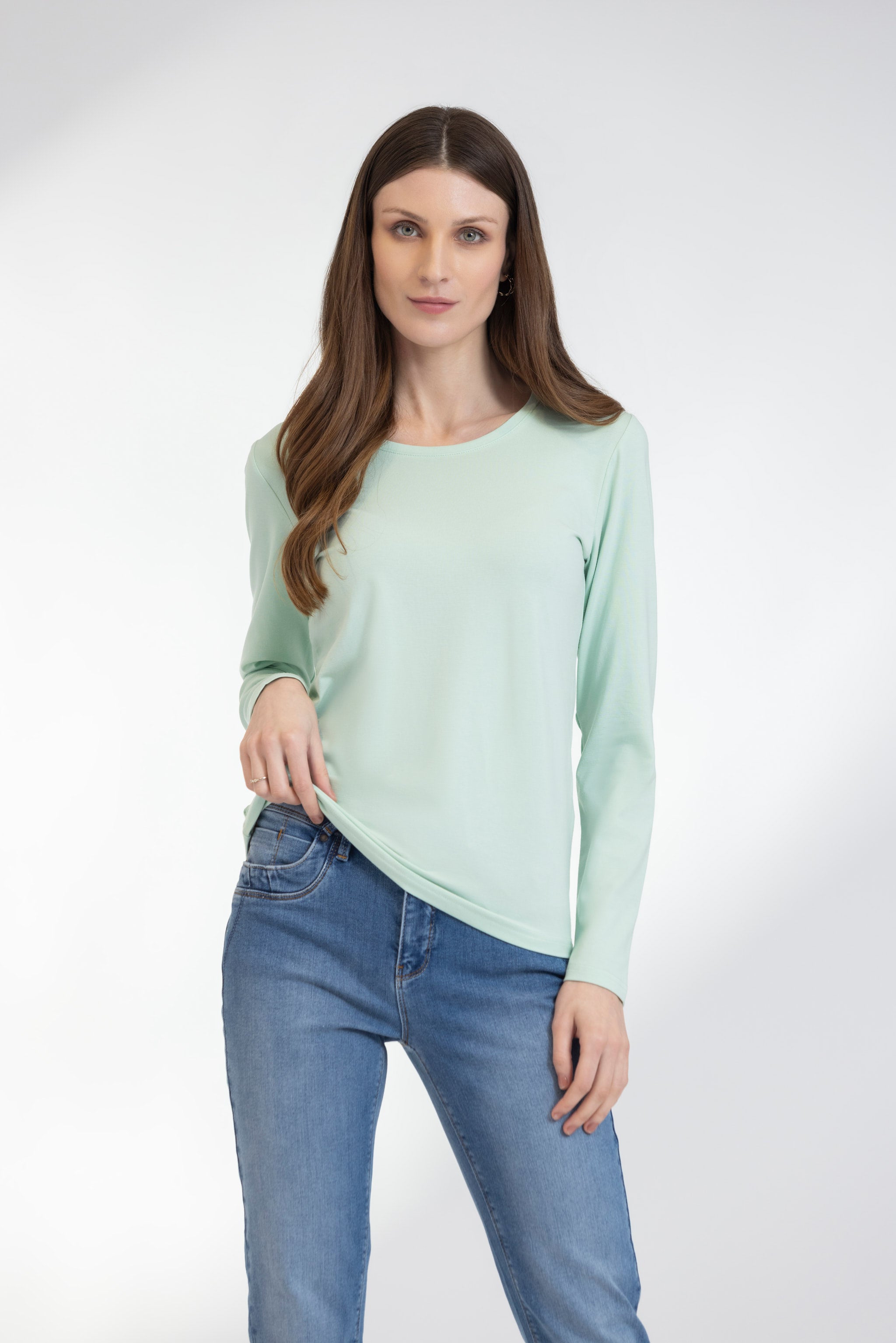 Mist Green Long Sleeves T-shirt