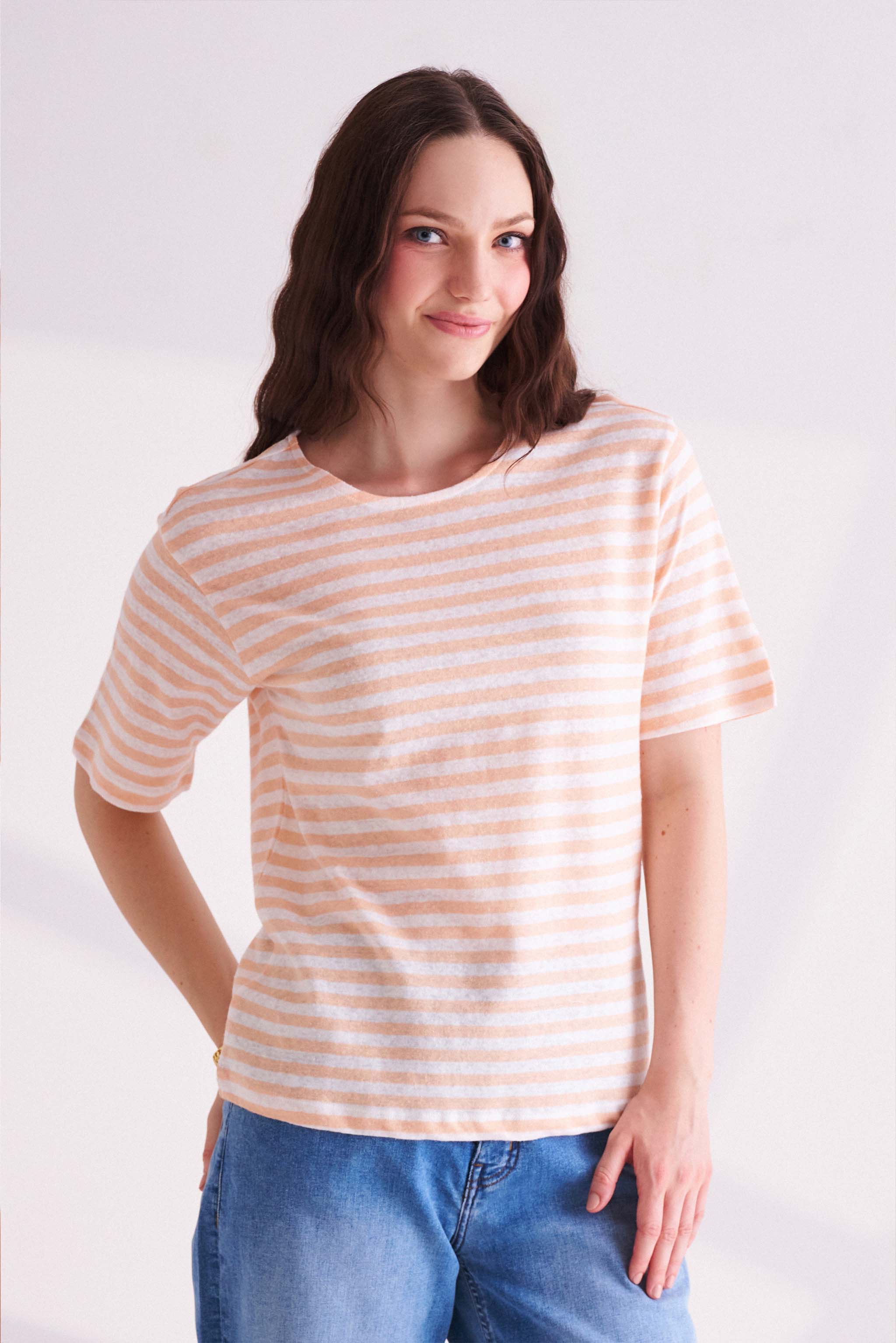 Orange & White Striped T-Shirt