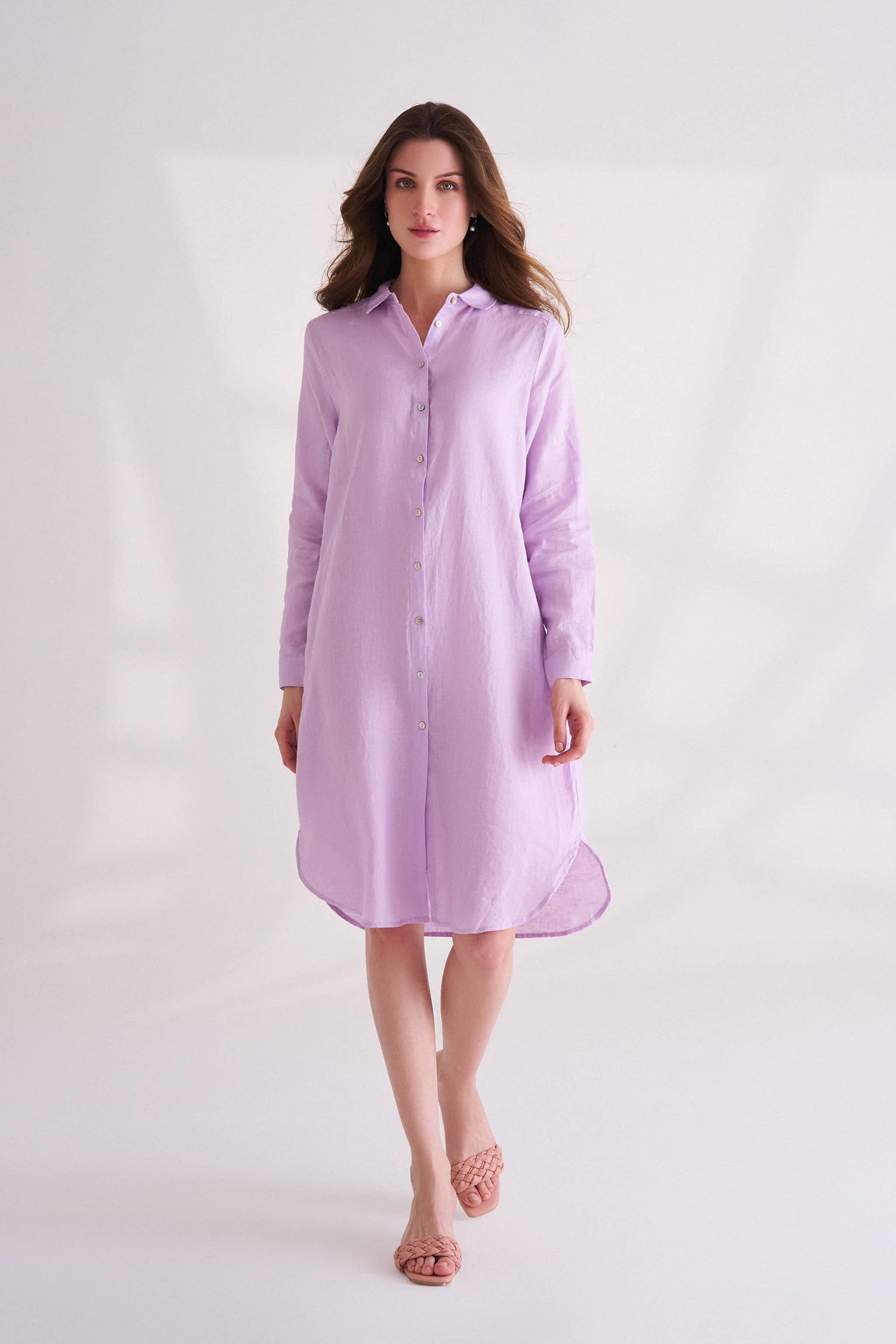 Orchid Bloom Linen Dress