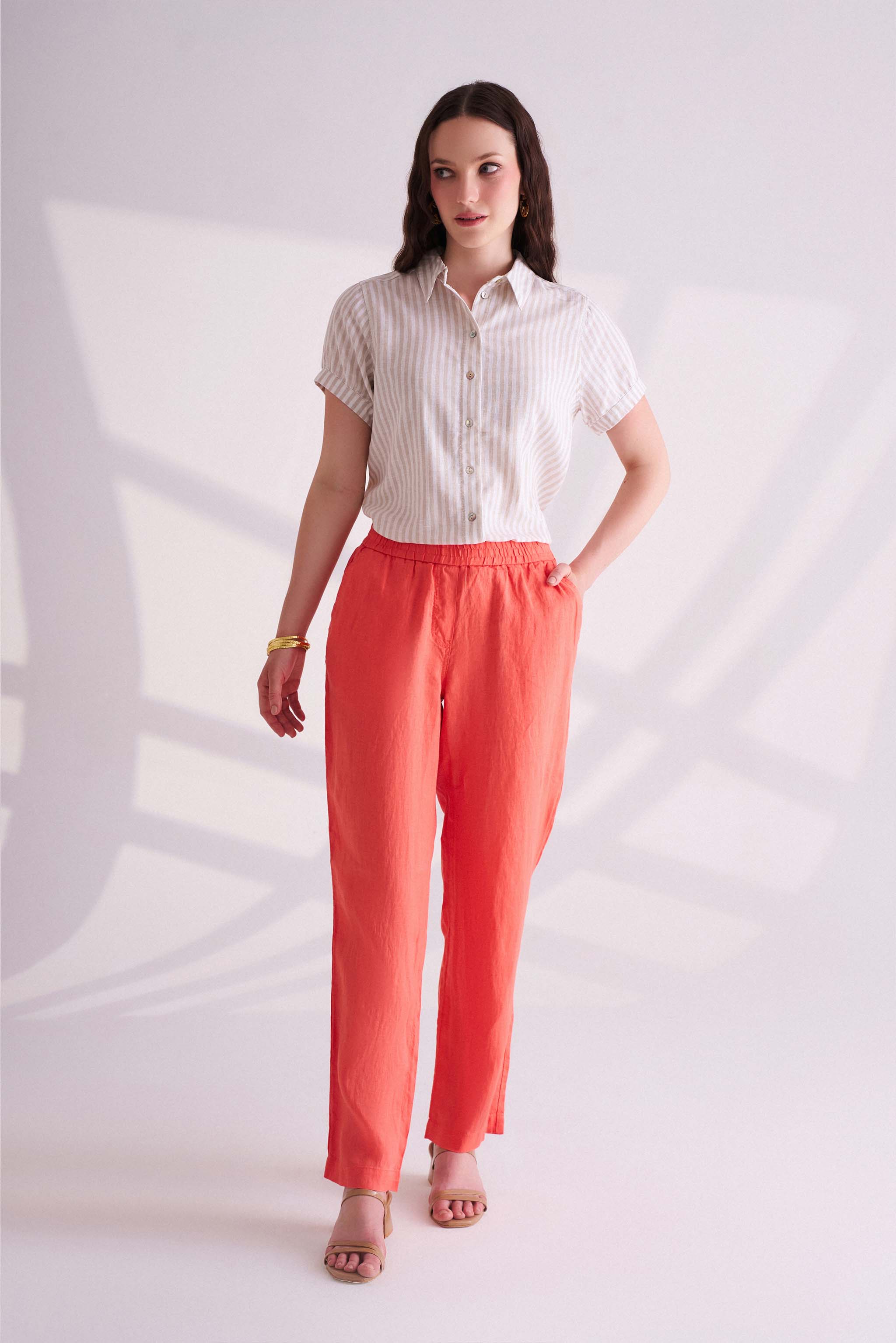 Orange Linen Pants