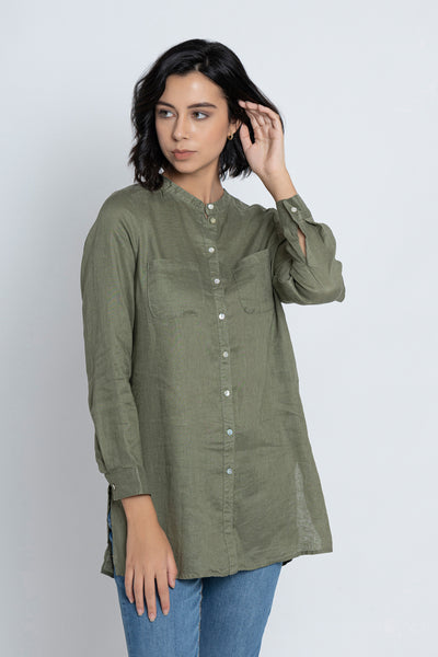 Olive Green Long Sleeves Shirt