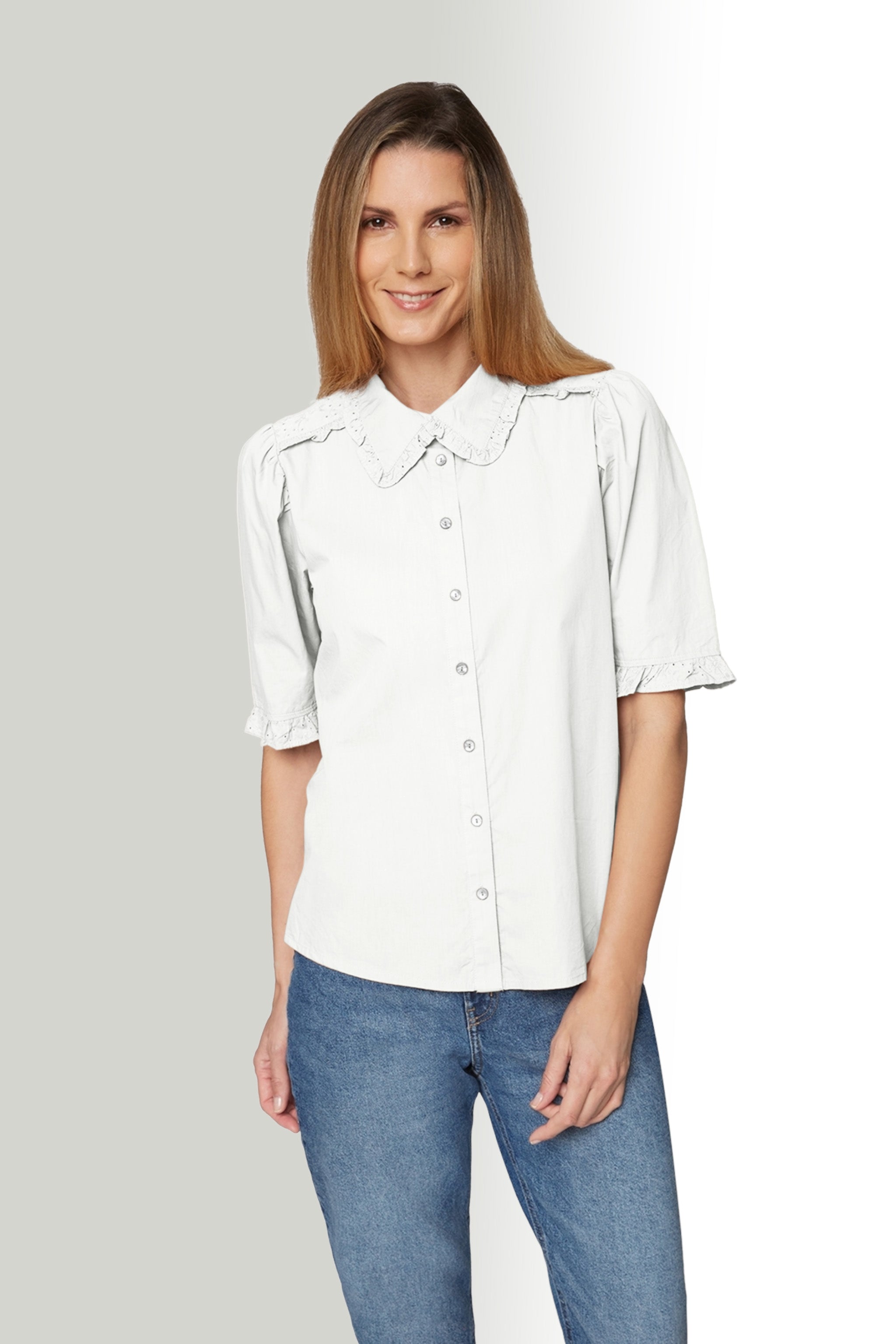 White Ruffled Shirt