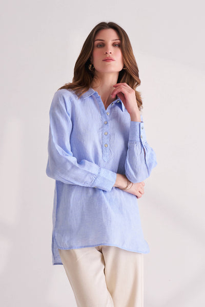 Chambray Blue Linen Shirt