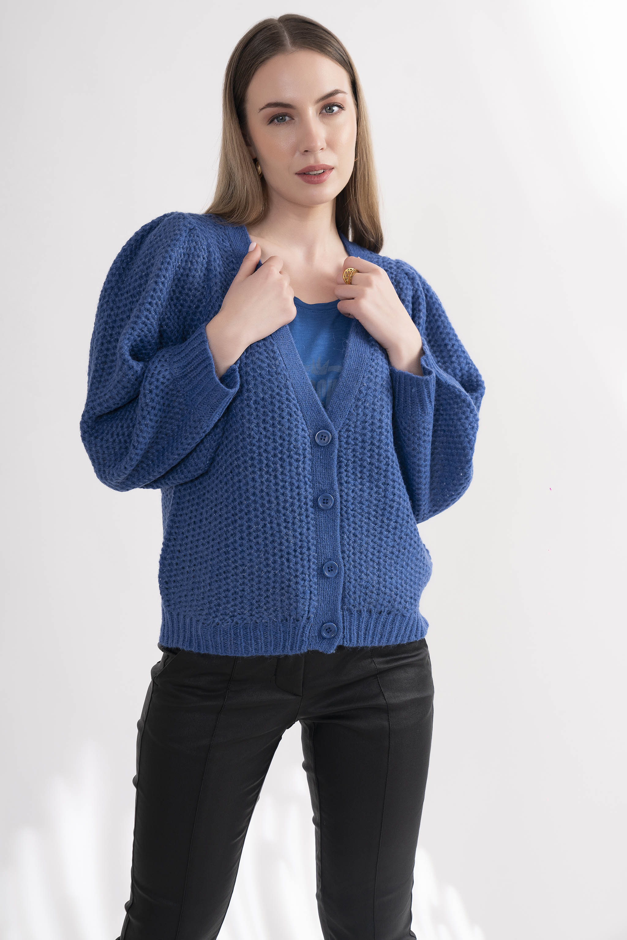 Galaxy Blue Buttoned Cardigan