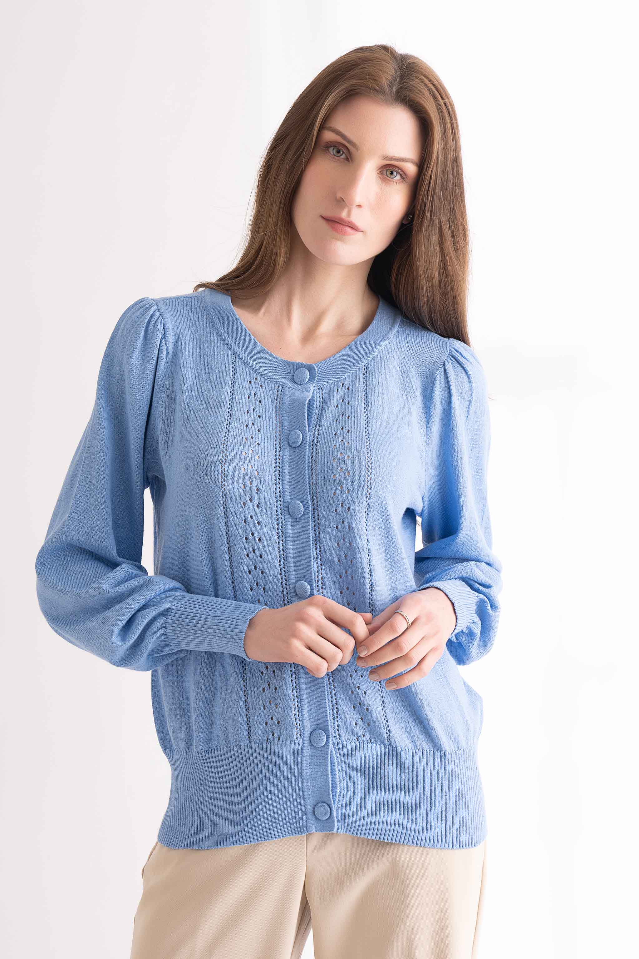 Oxygen Buttoned Cardigan Light