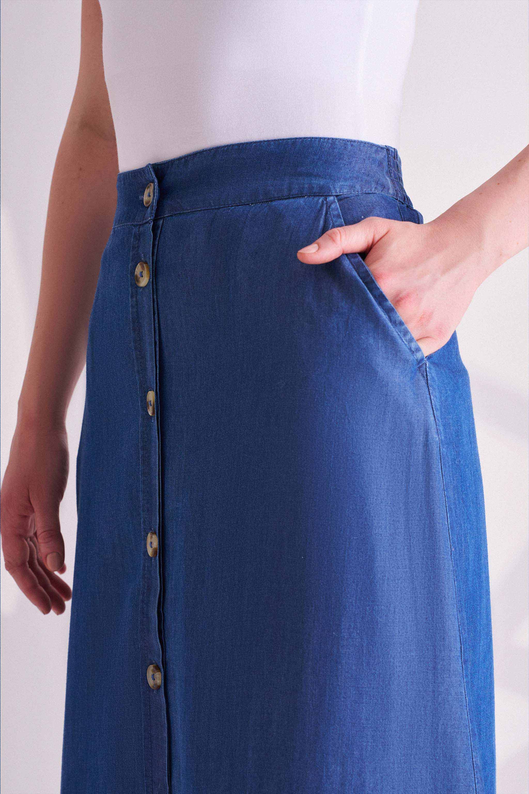 Denim Blue Casual Skirt