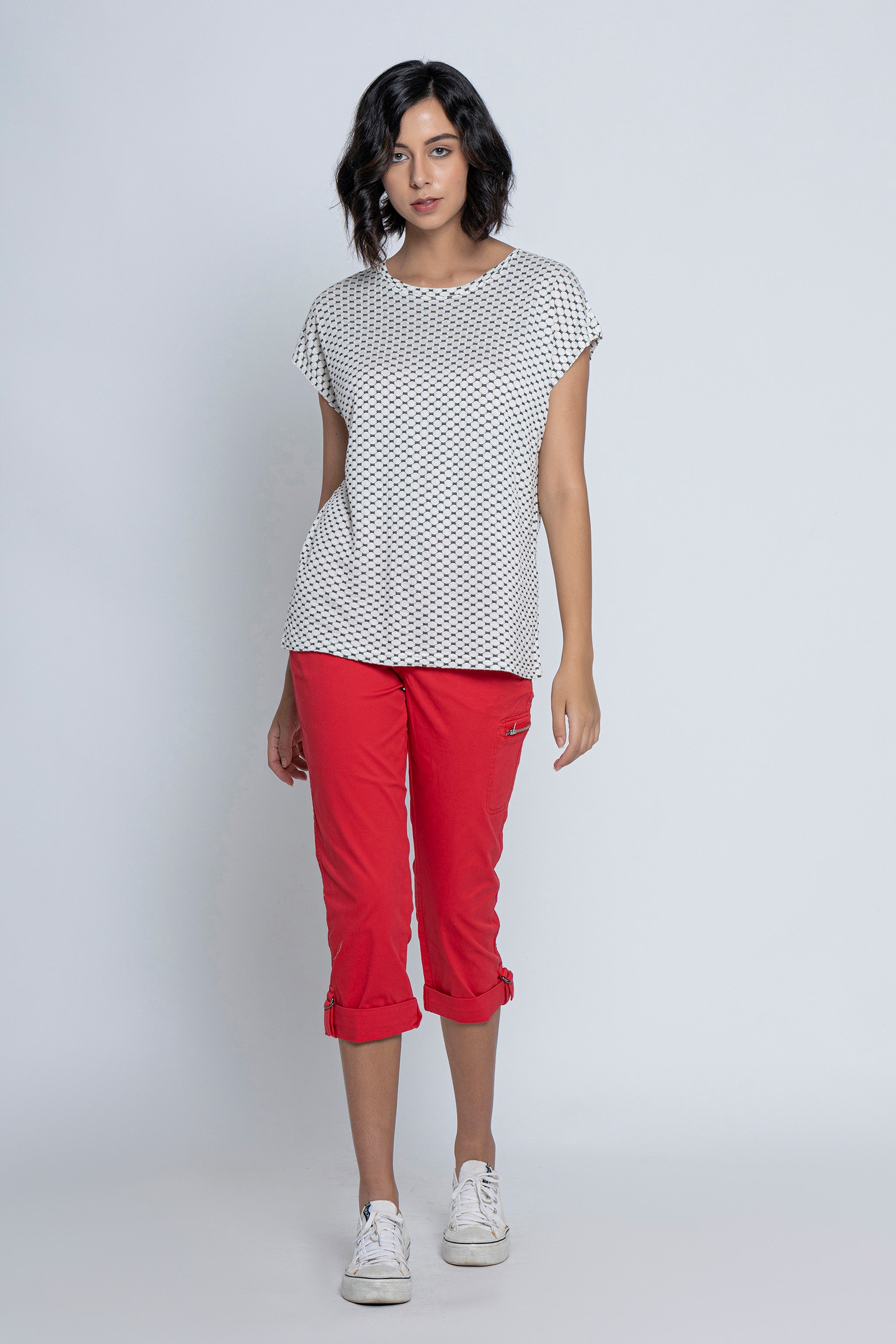 True Red Casual Capri