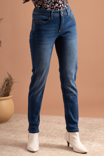 Medium Blue Denim Jeans - PUSH UP