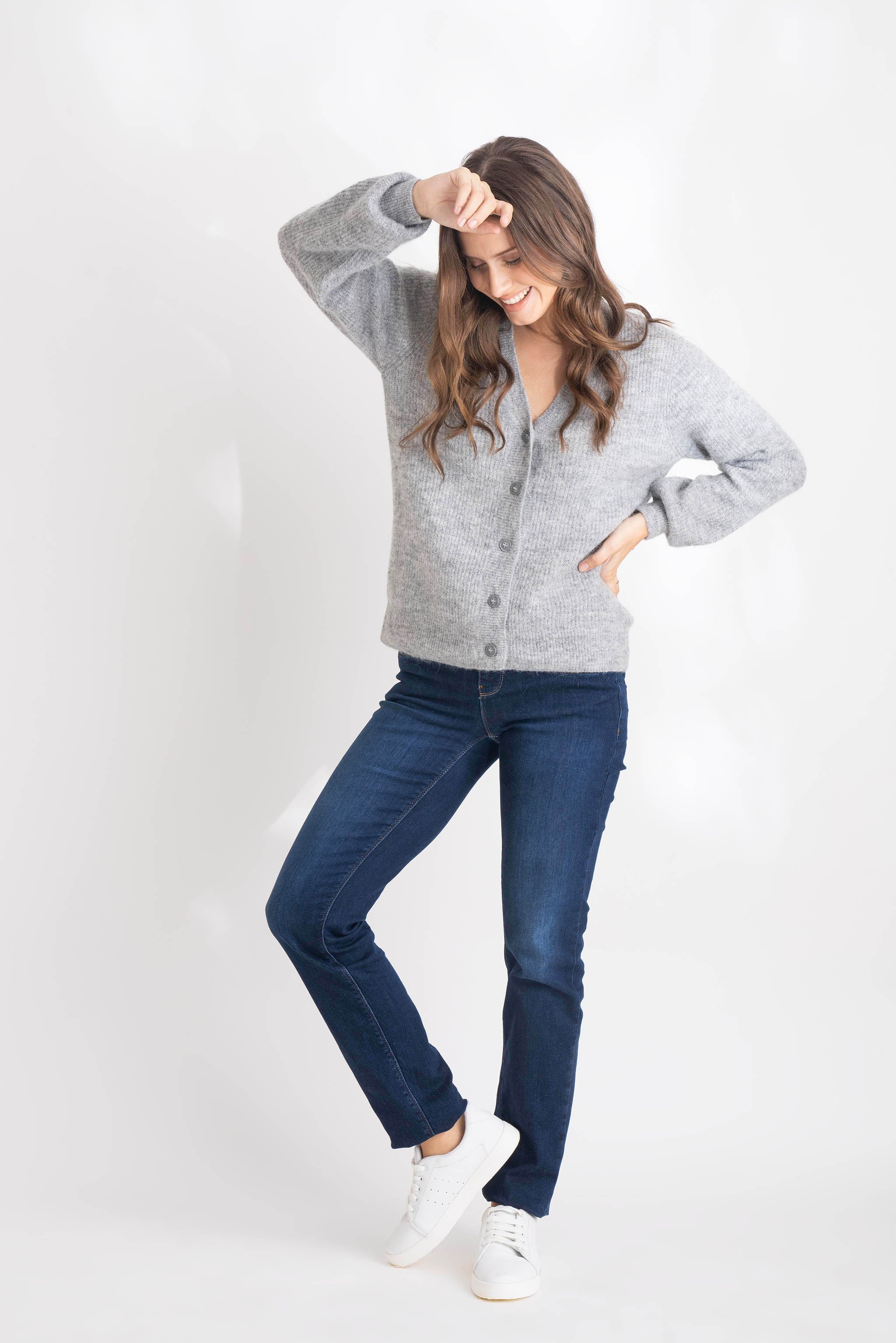 Light Grey Melange Cardigan Heavy