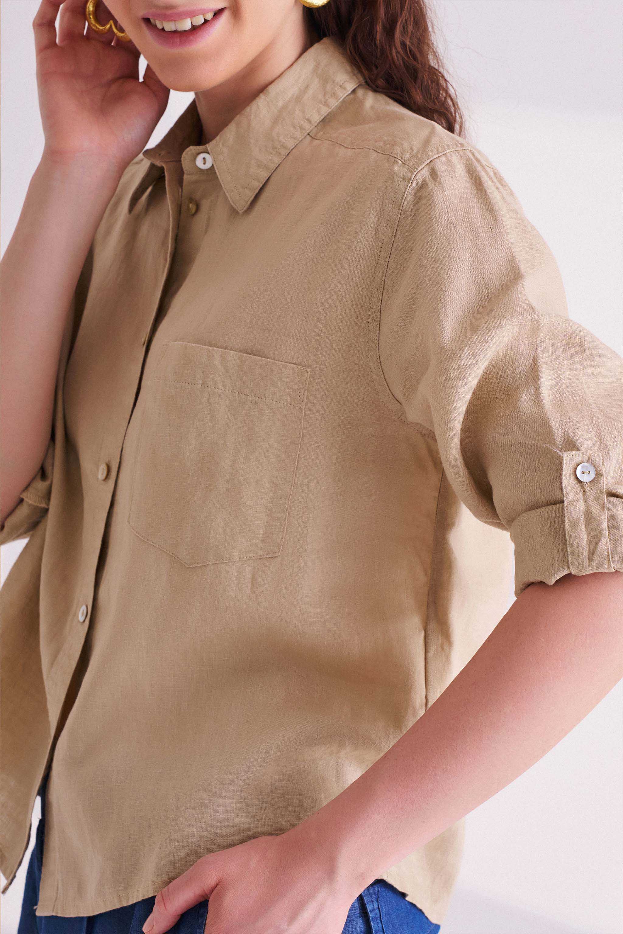 Beige Linen Shirt