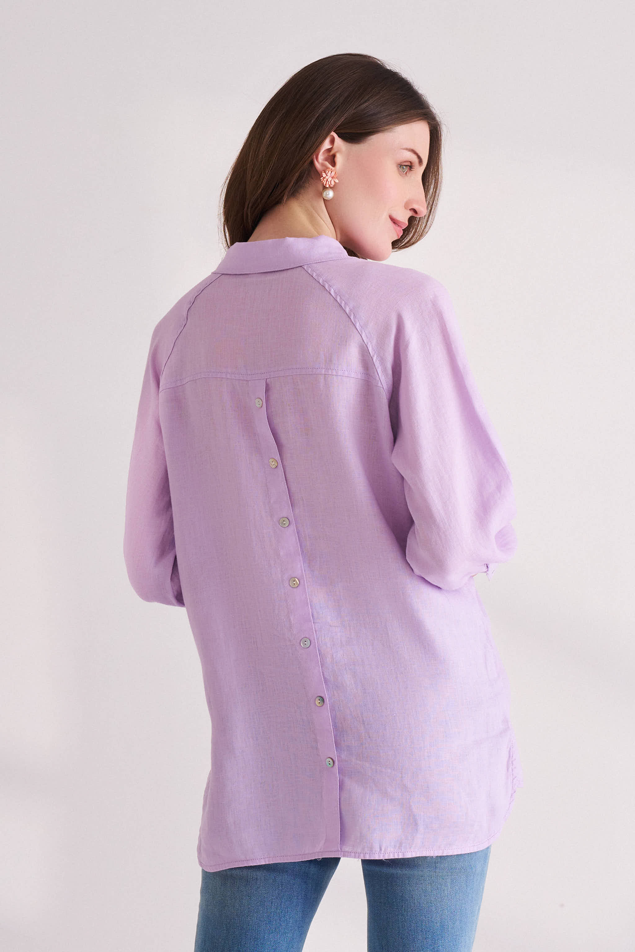 Orchid Bloom Linen Shirt