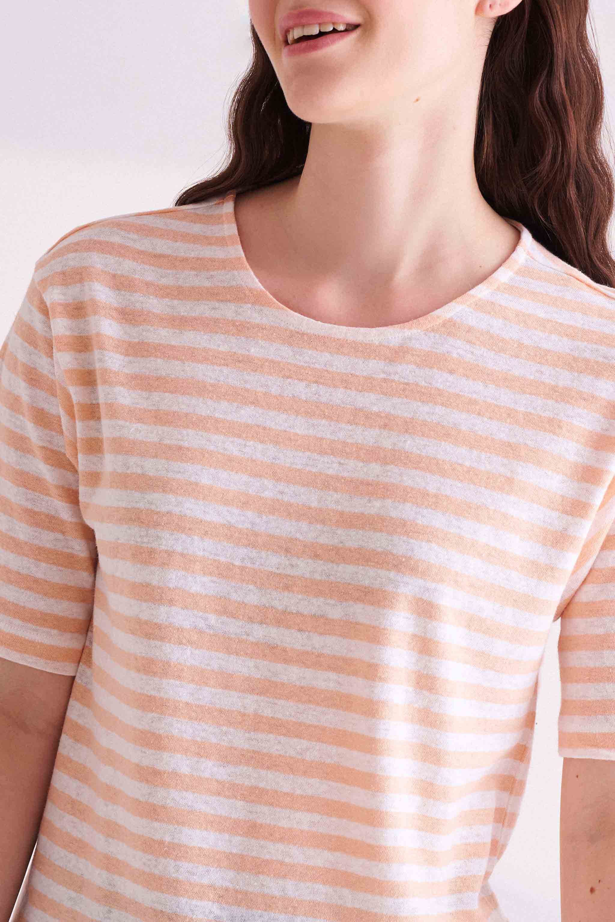 Orange & White Striped T-Shirt