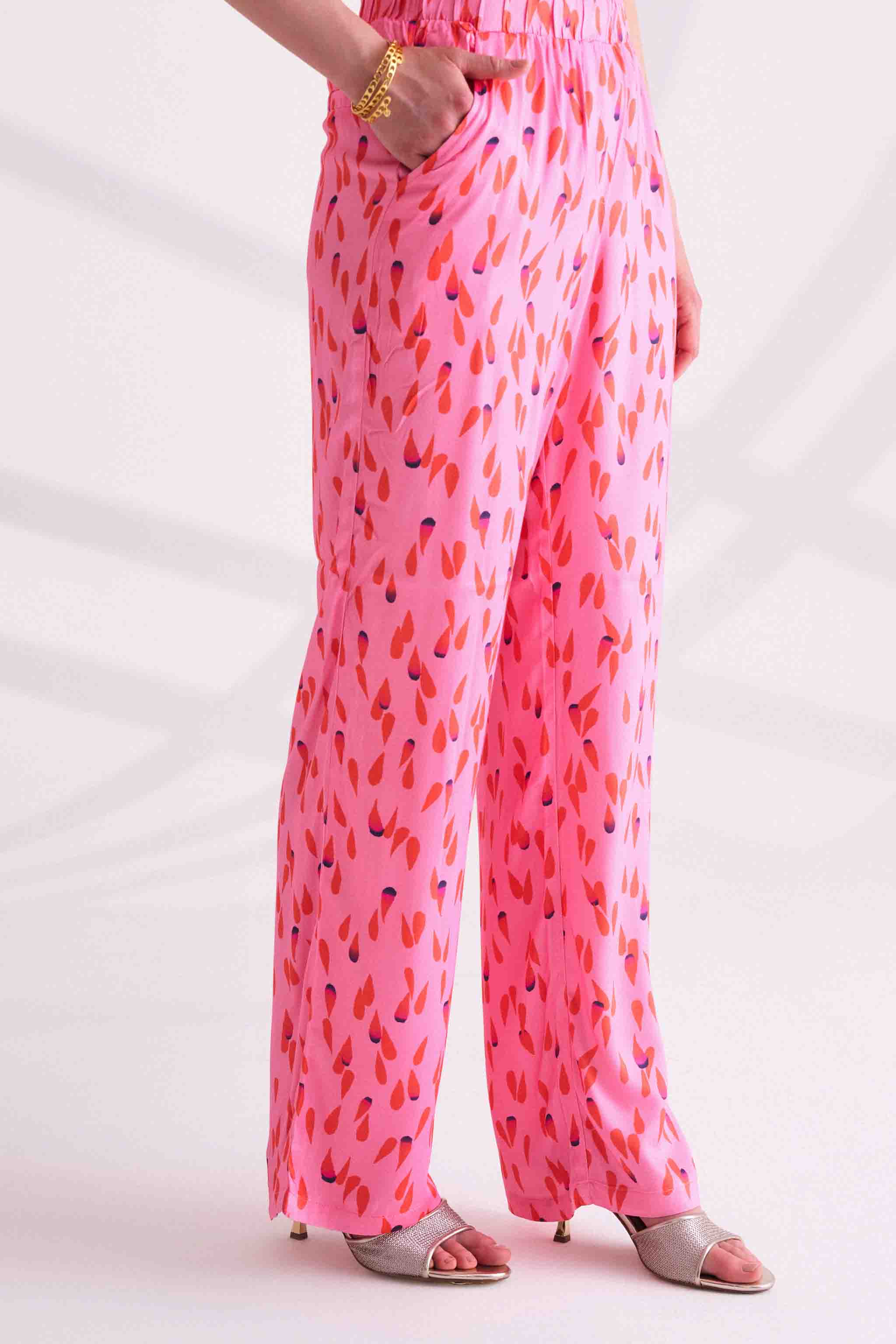 Light Pink Printed Pants