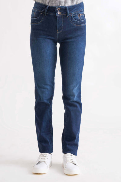 Dark Blue Hannah  Straight Legs Jeans
