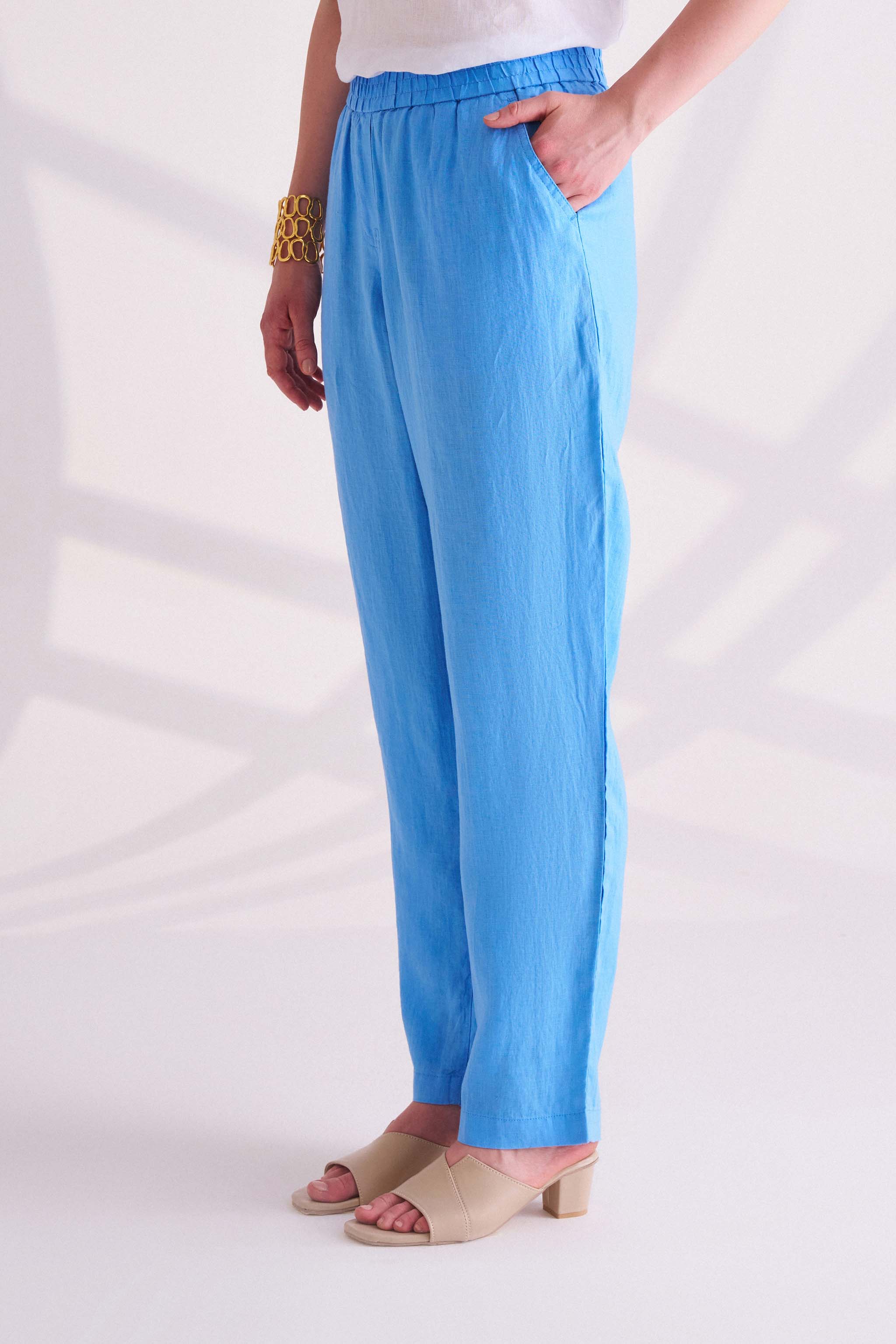 Blue Linen Pants