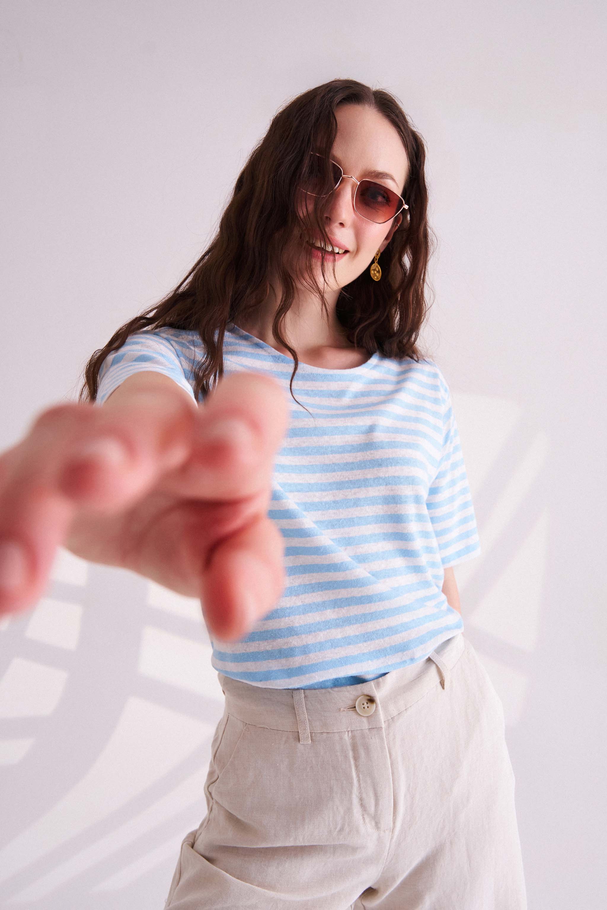 Blue & White Striped T-Shirt