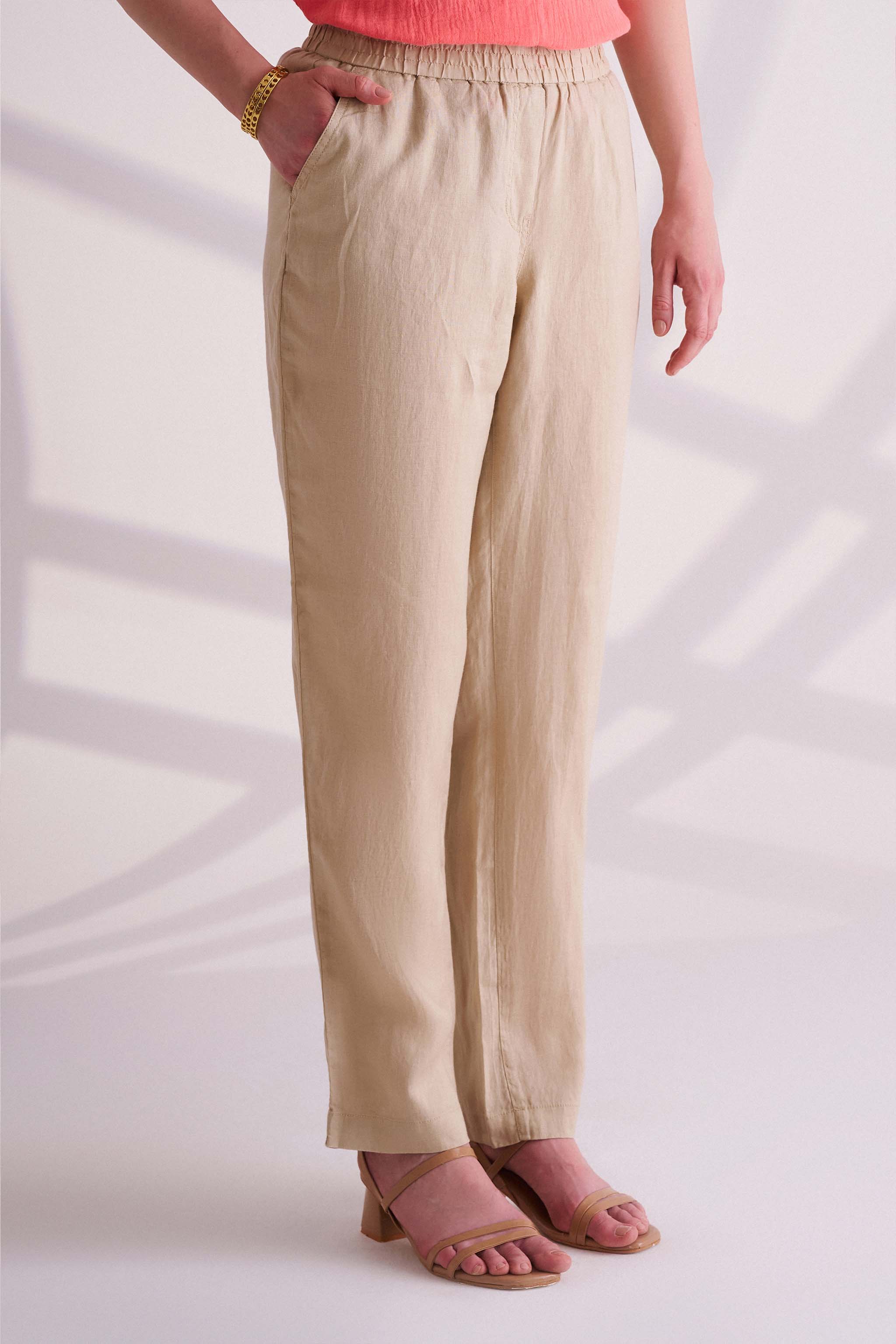 Beige Linen Pants