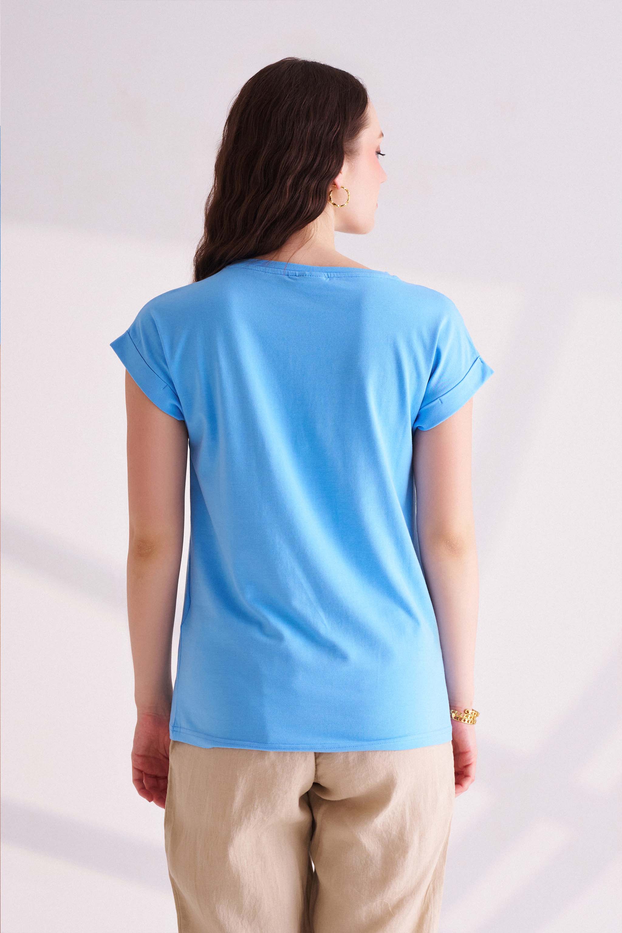 Powder Blue Short Sleeves T-Shirt