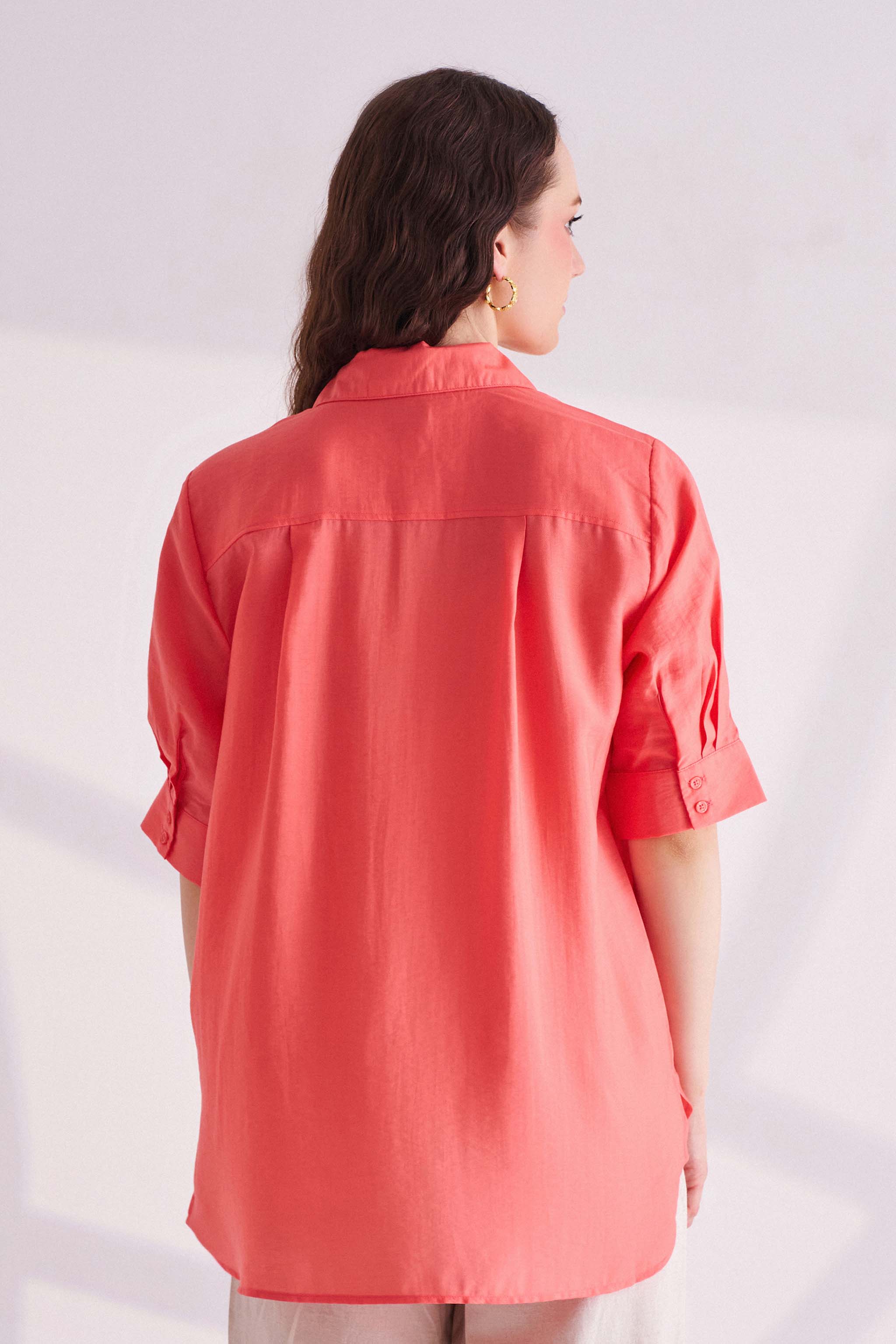 Orange Half Sleeves Shirt